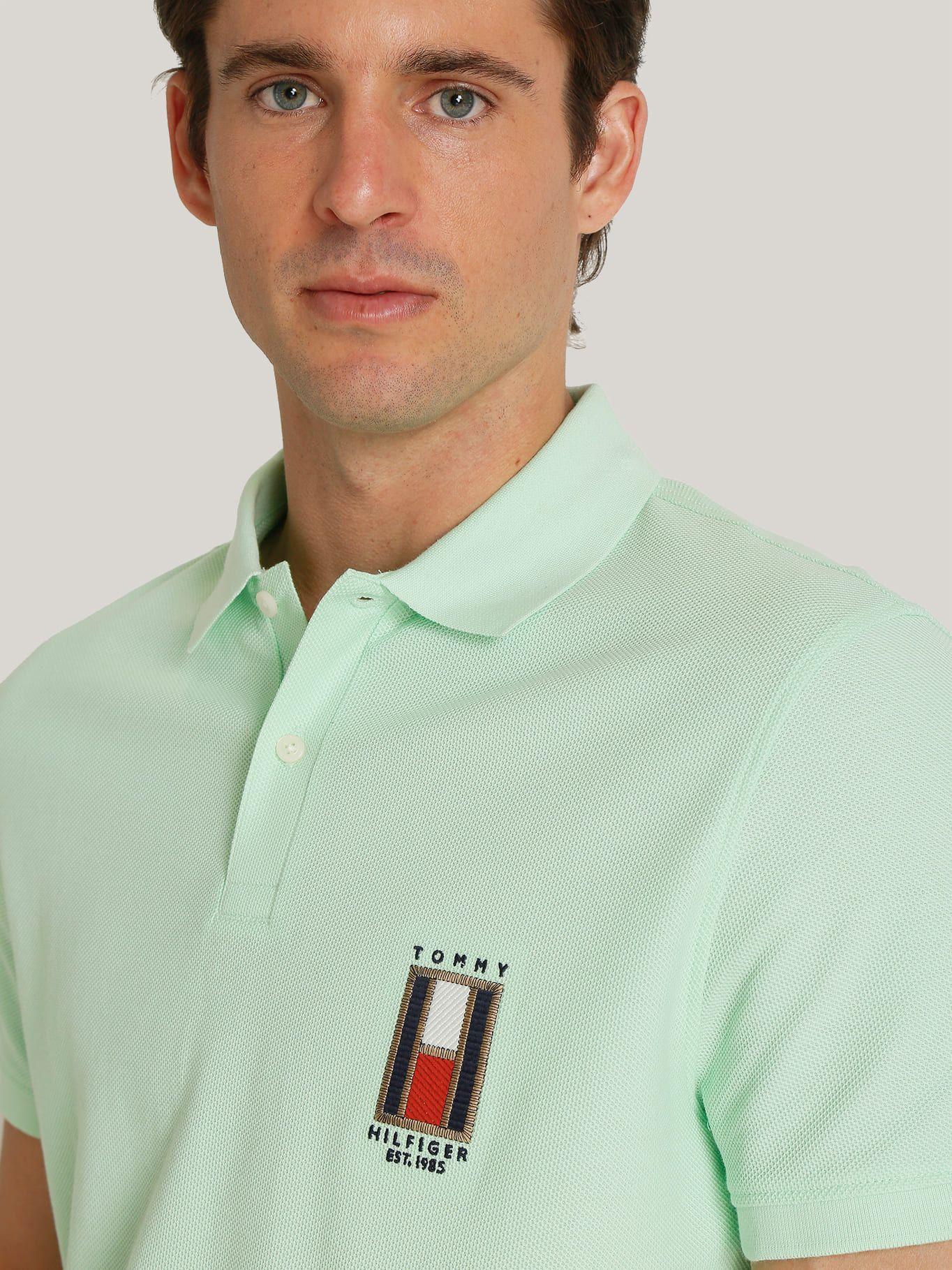 Polo Regular Con Logo Vertical Verde Tommy Hilfiger-3
