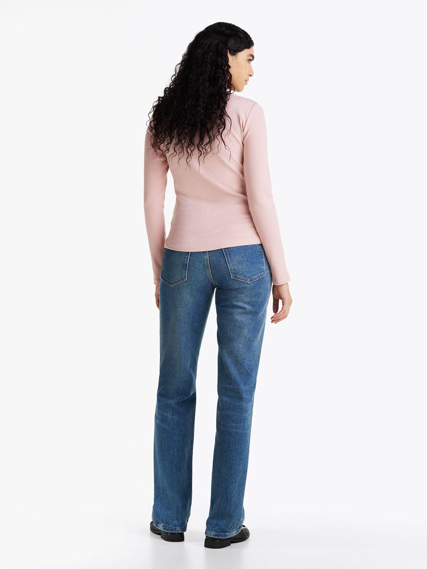 Polera Acanalada Slim Fit Con Logo Rosado Tommy Hilfiger-2