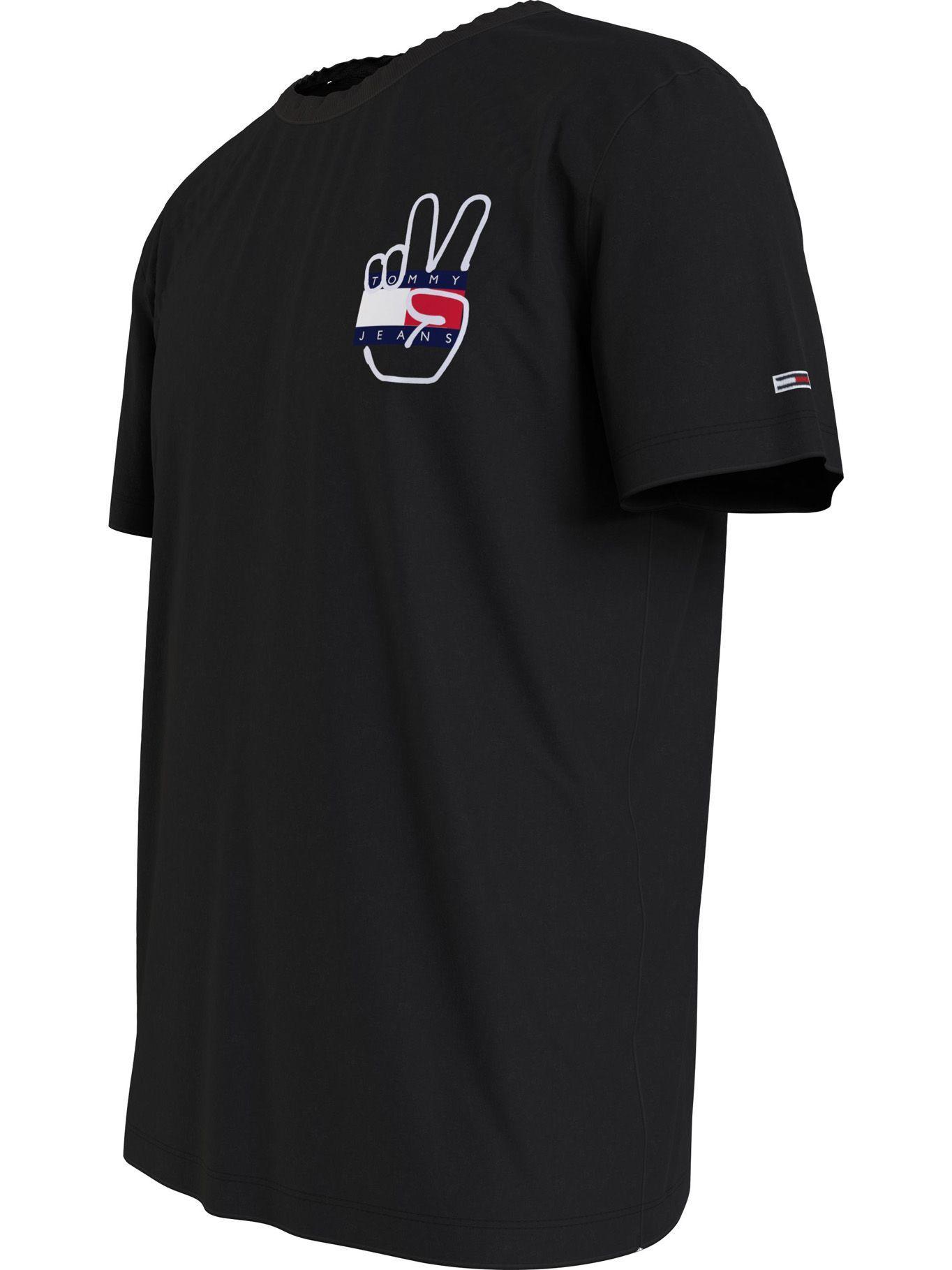 Polera Peace Graphic Logo Negro Tommy Jeans MY2-3