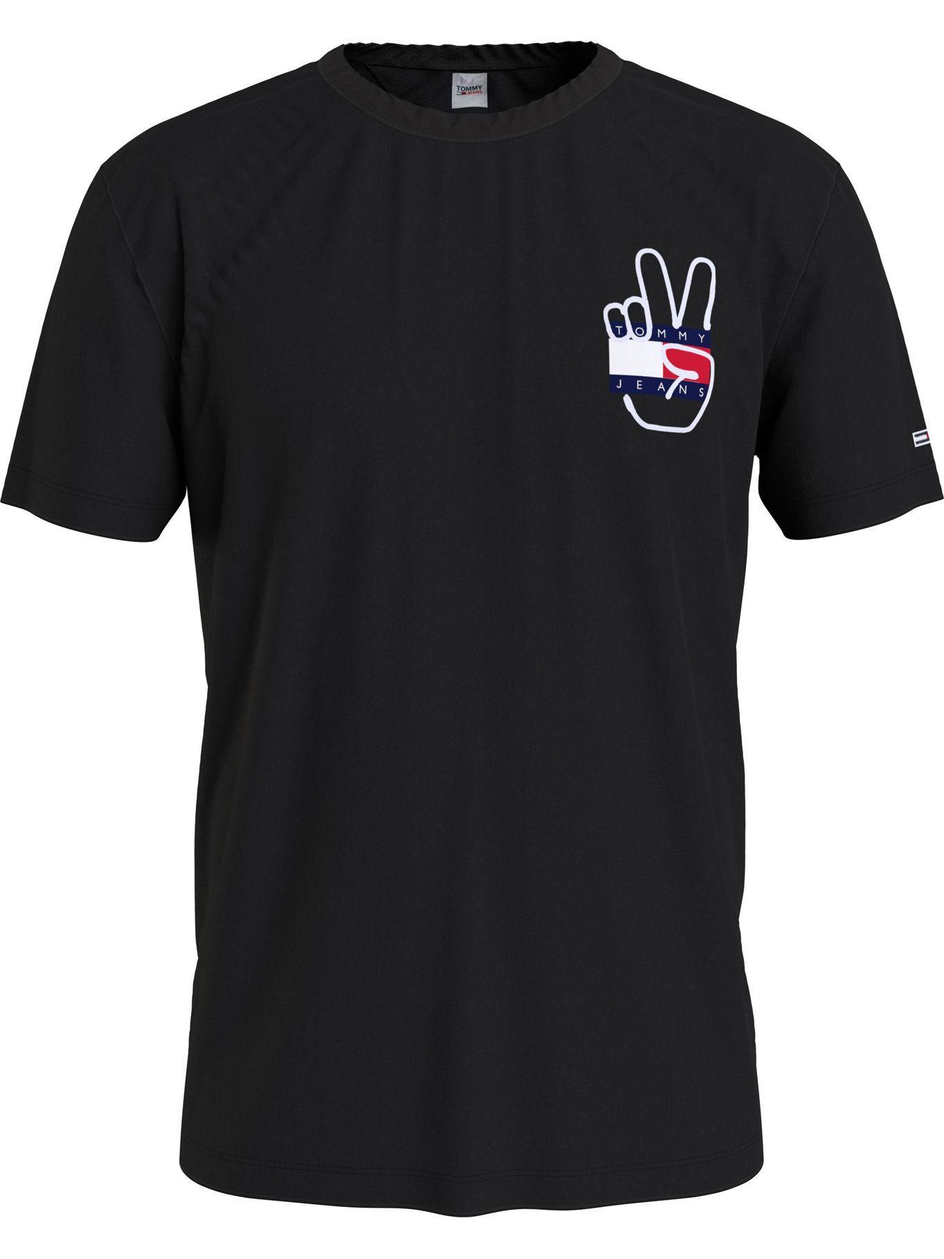Polera Peace Graphic Logo Negro Tommy Jeans MY2-0