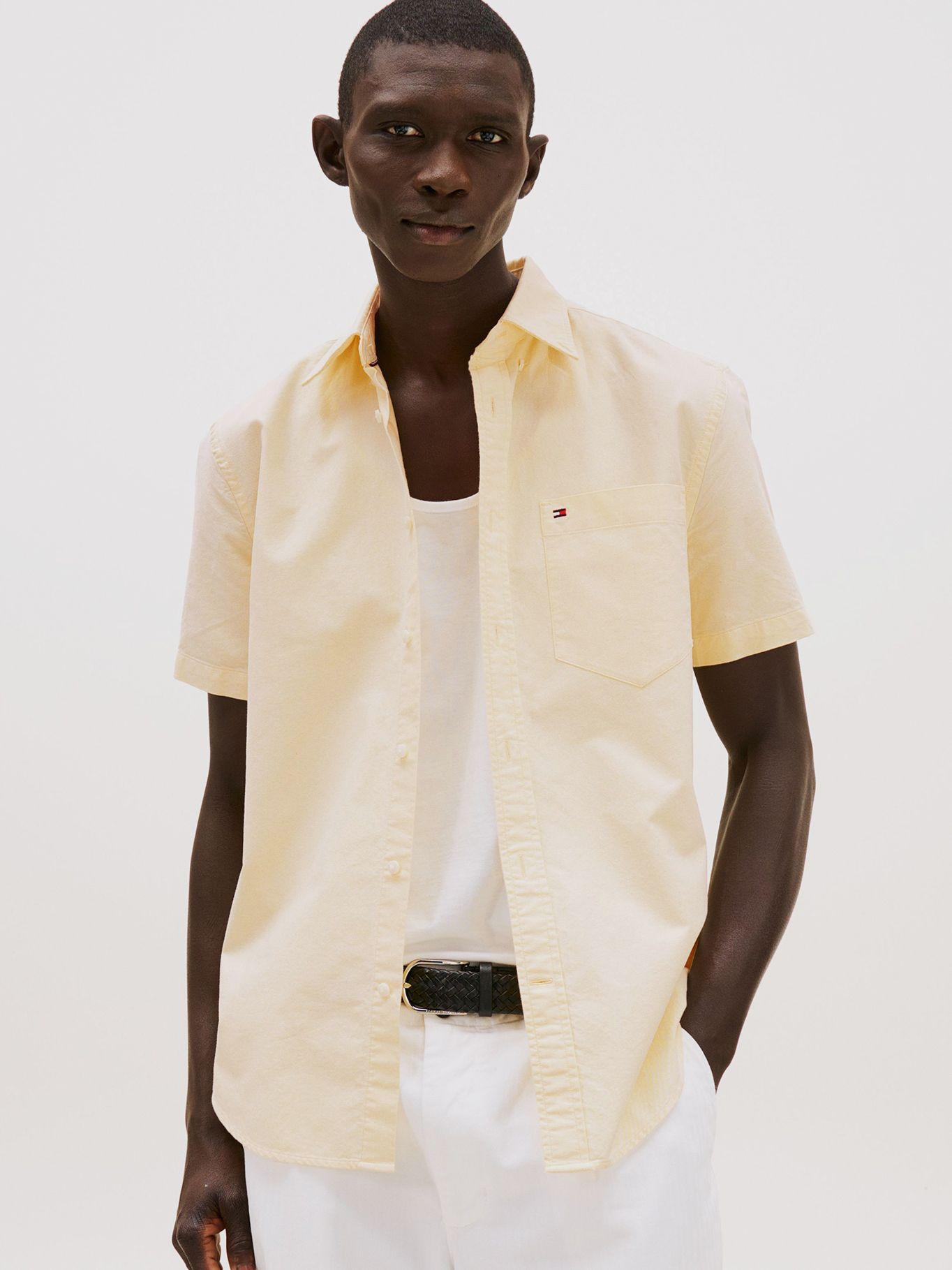 Camisa Heritage Oxford Regular- Amarillo Tommy Hilfiger-0