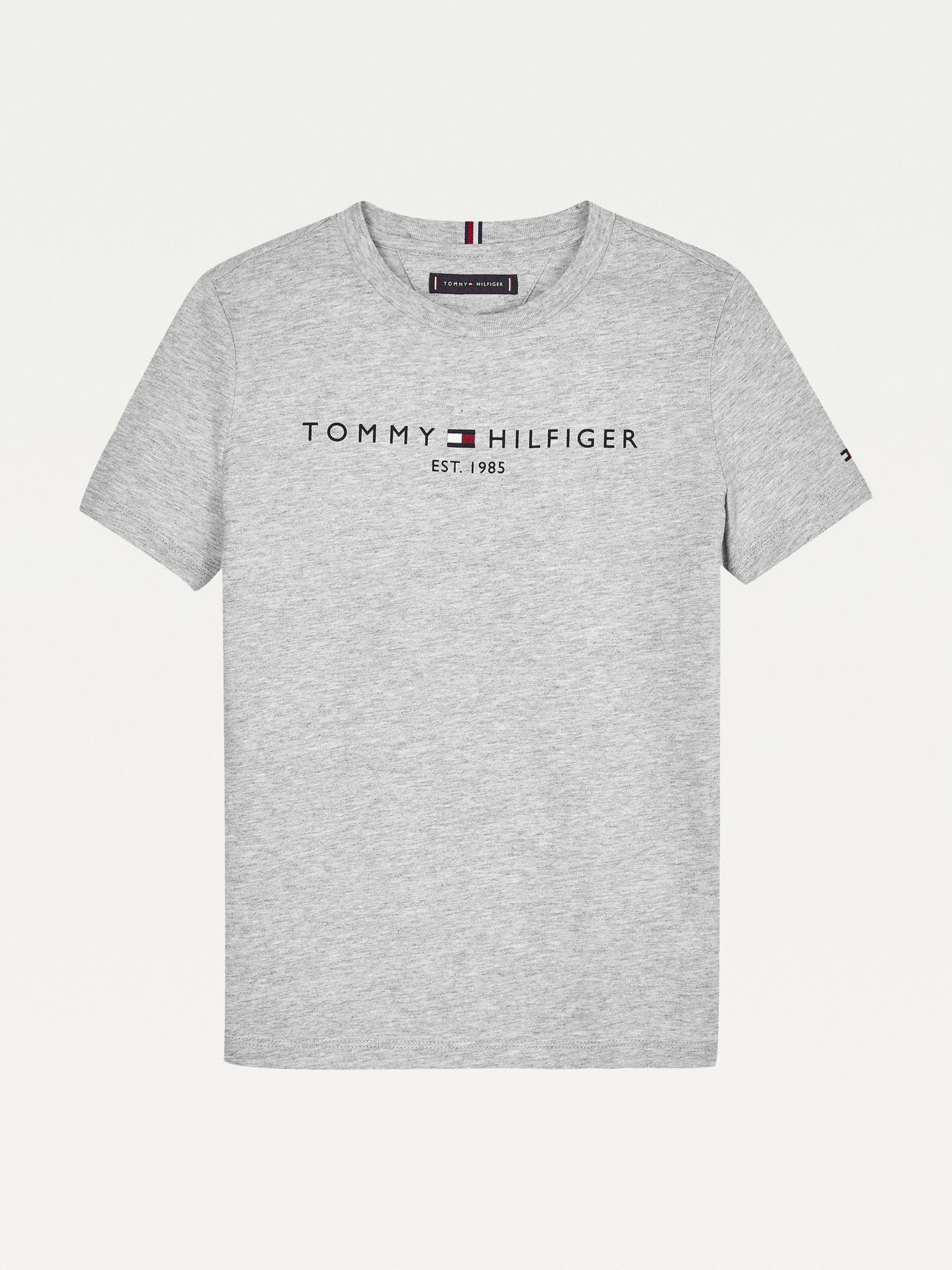 Polera Kids Essential Logo C-Neck Gris Tommy Hilfiger-0