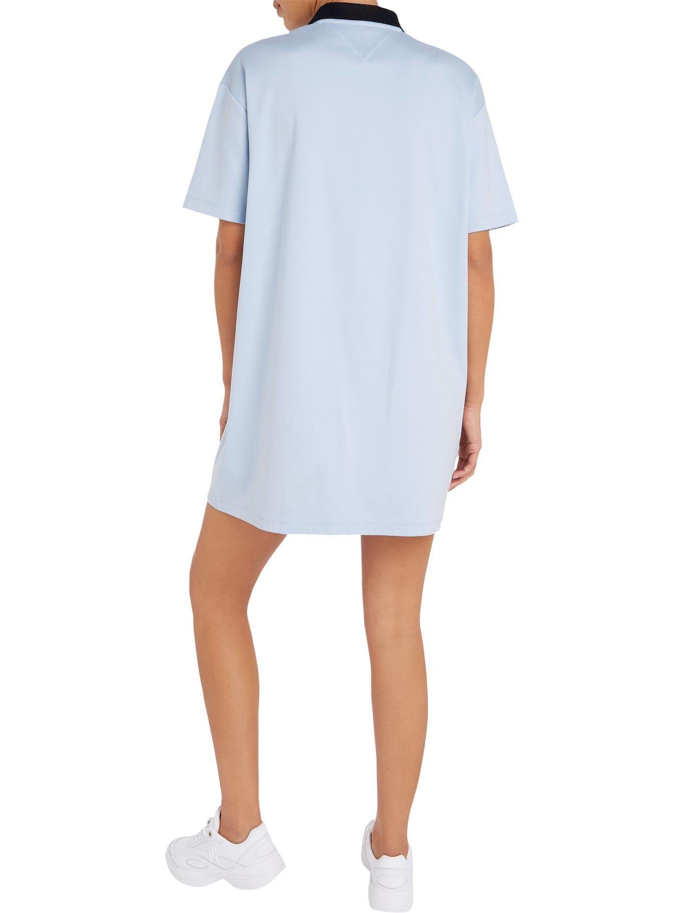 Vestido Split Global Stripe Celeste Tommy Hilfiger-1