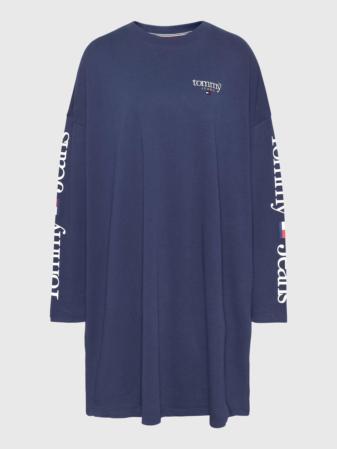Vestido Curve Lower Logo Azul Tommy Jeans-4