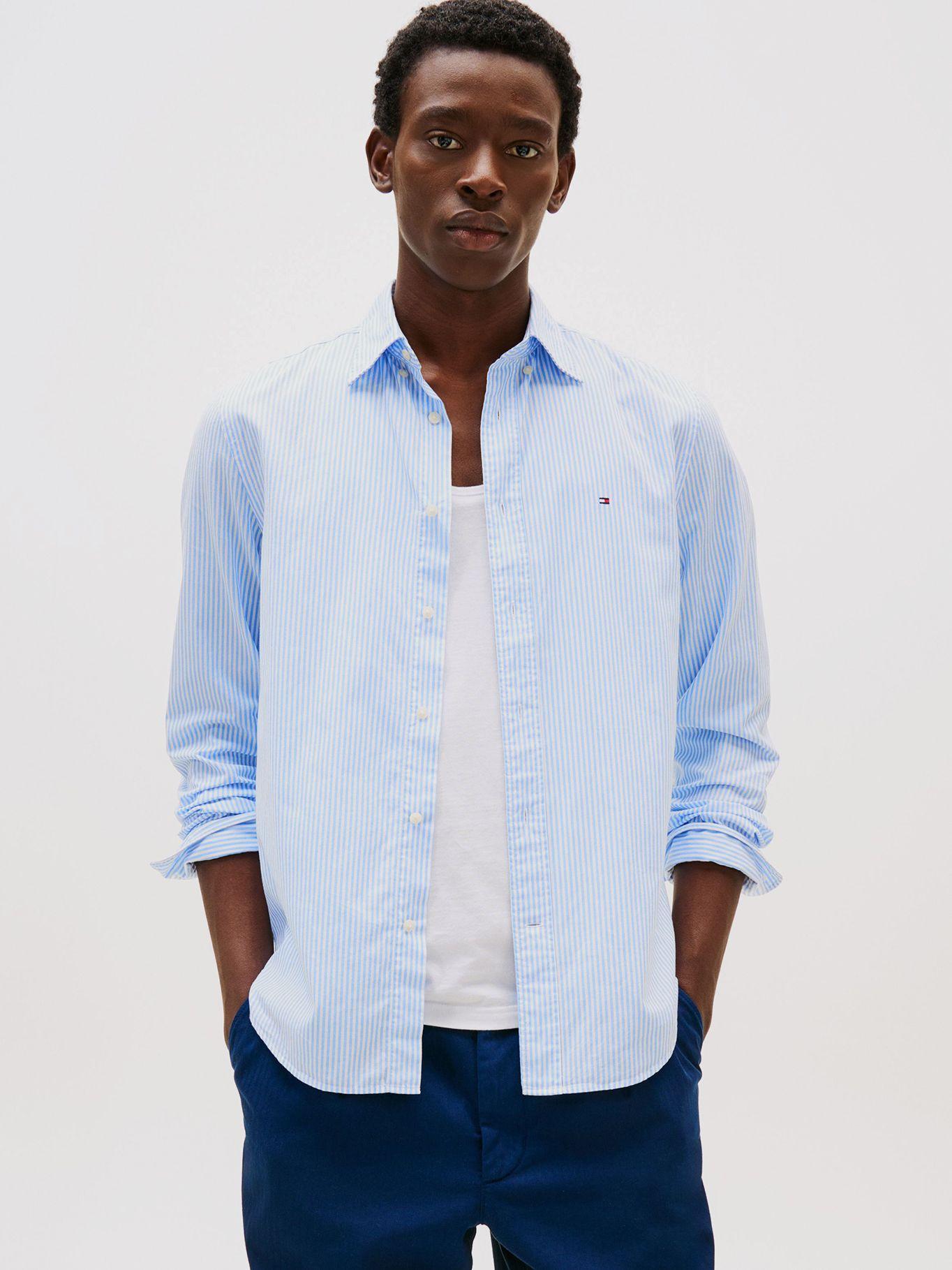 Camisa Flex Regular Fit _ Rayas Celeste Tommy Hilfiger-0