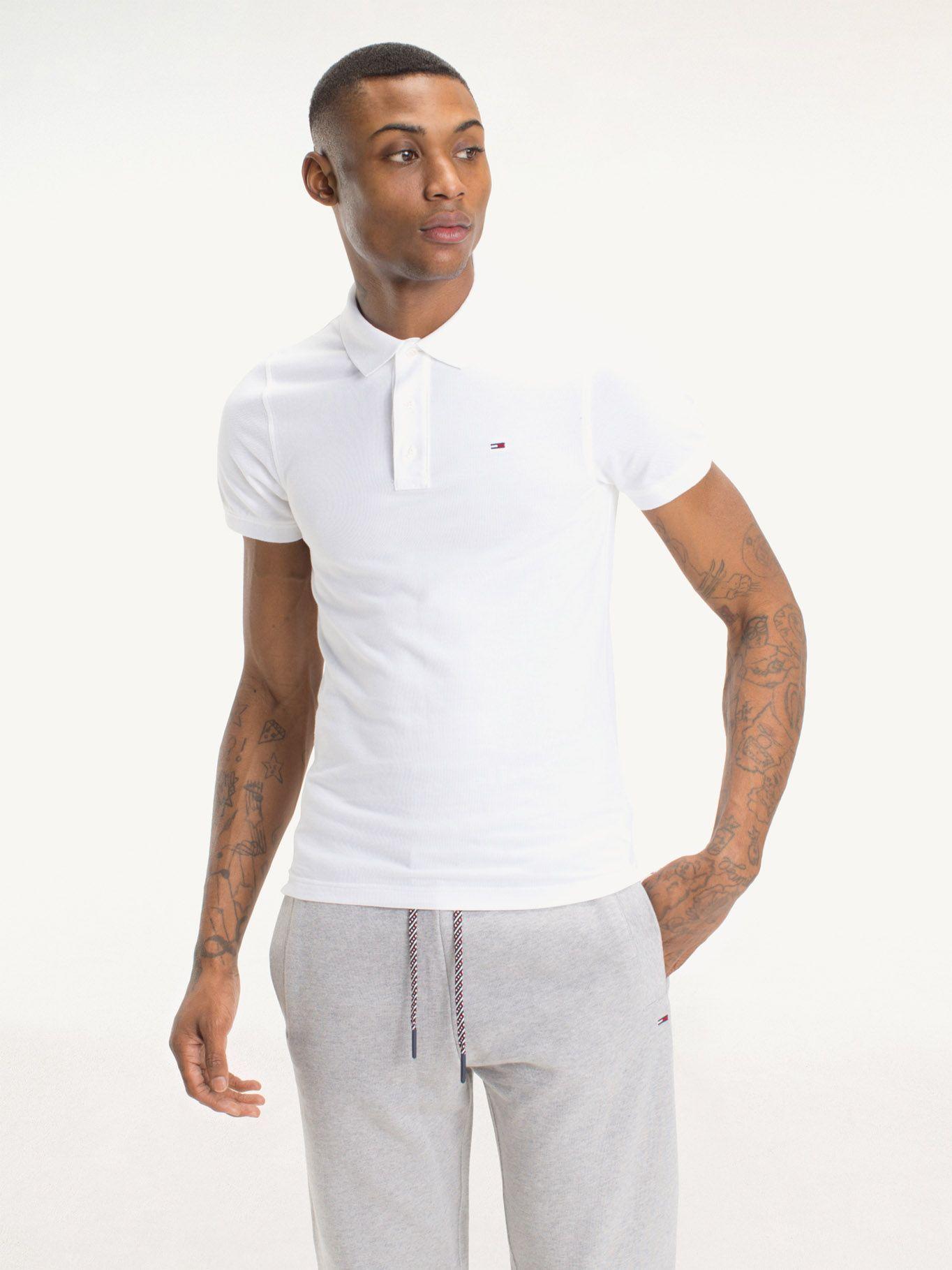 Polo Original Flag Slim Blanco Tommy Jeans E2-0