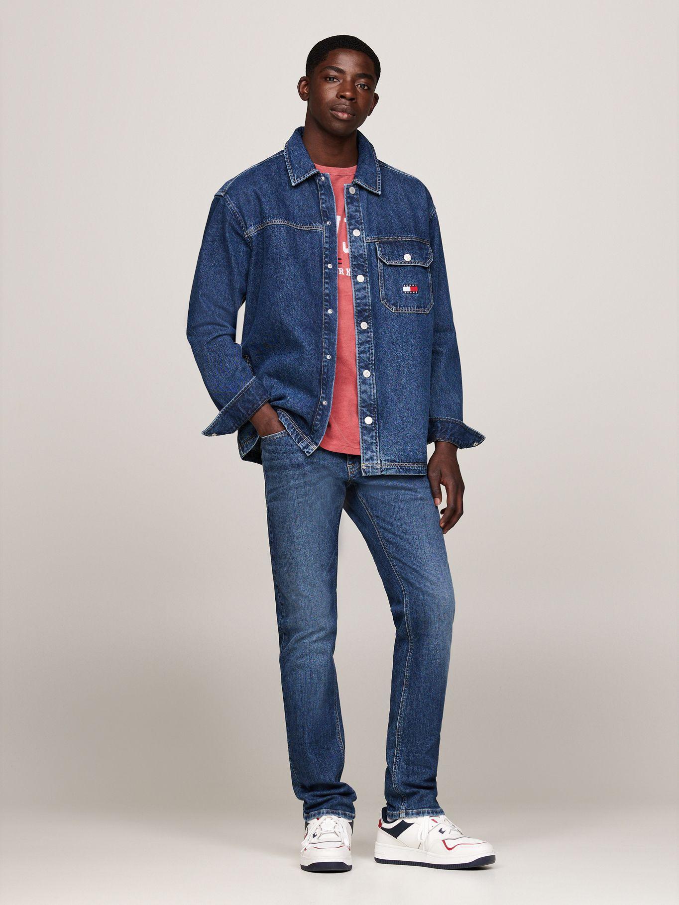 Camisa Essential Denim Casual Fit Azul Tommy Hilfiger-1