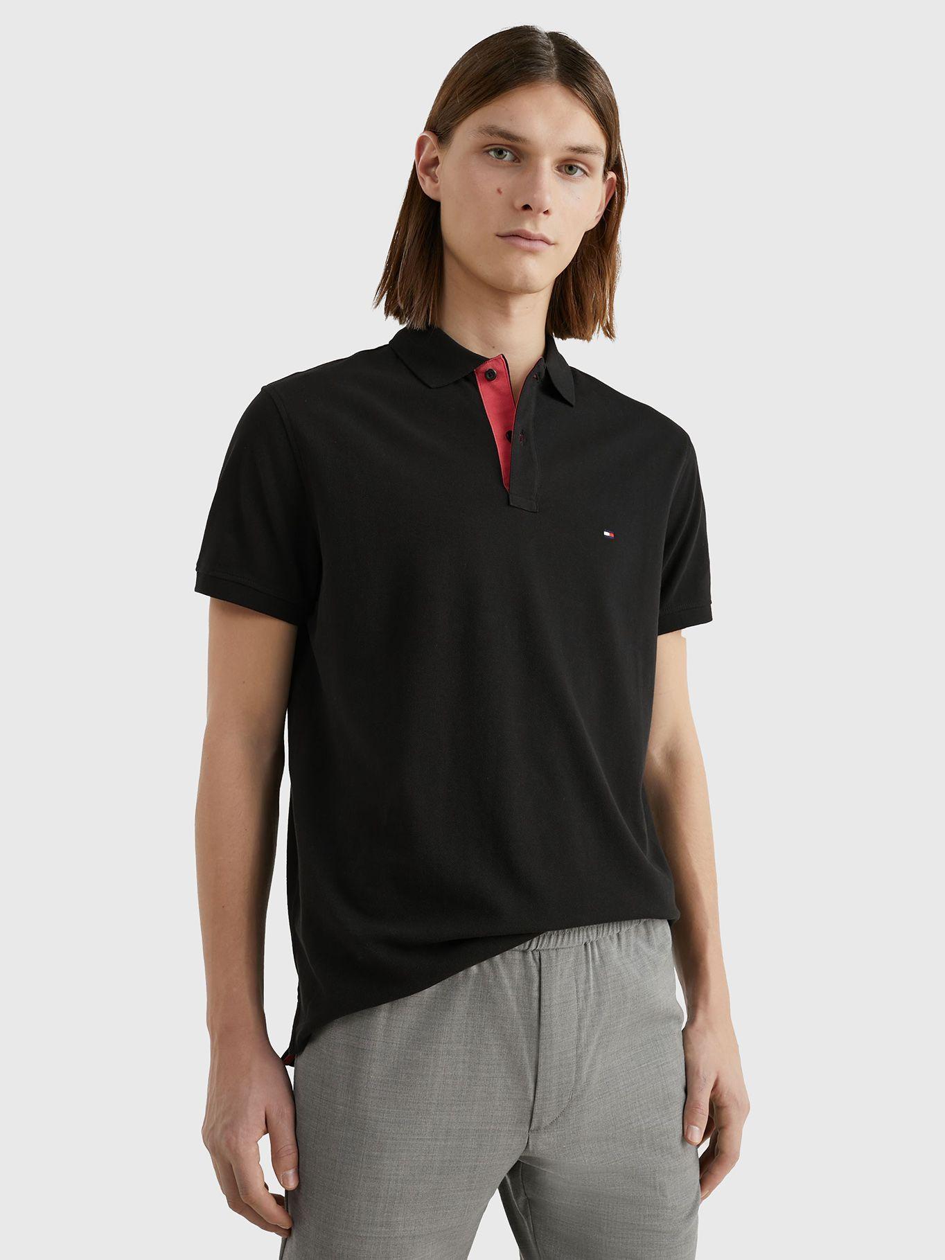 Polo Contrast Placket Regular Fit Negro Tommy Hilfiger-0