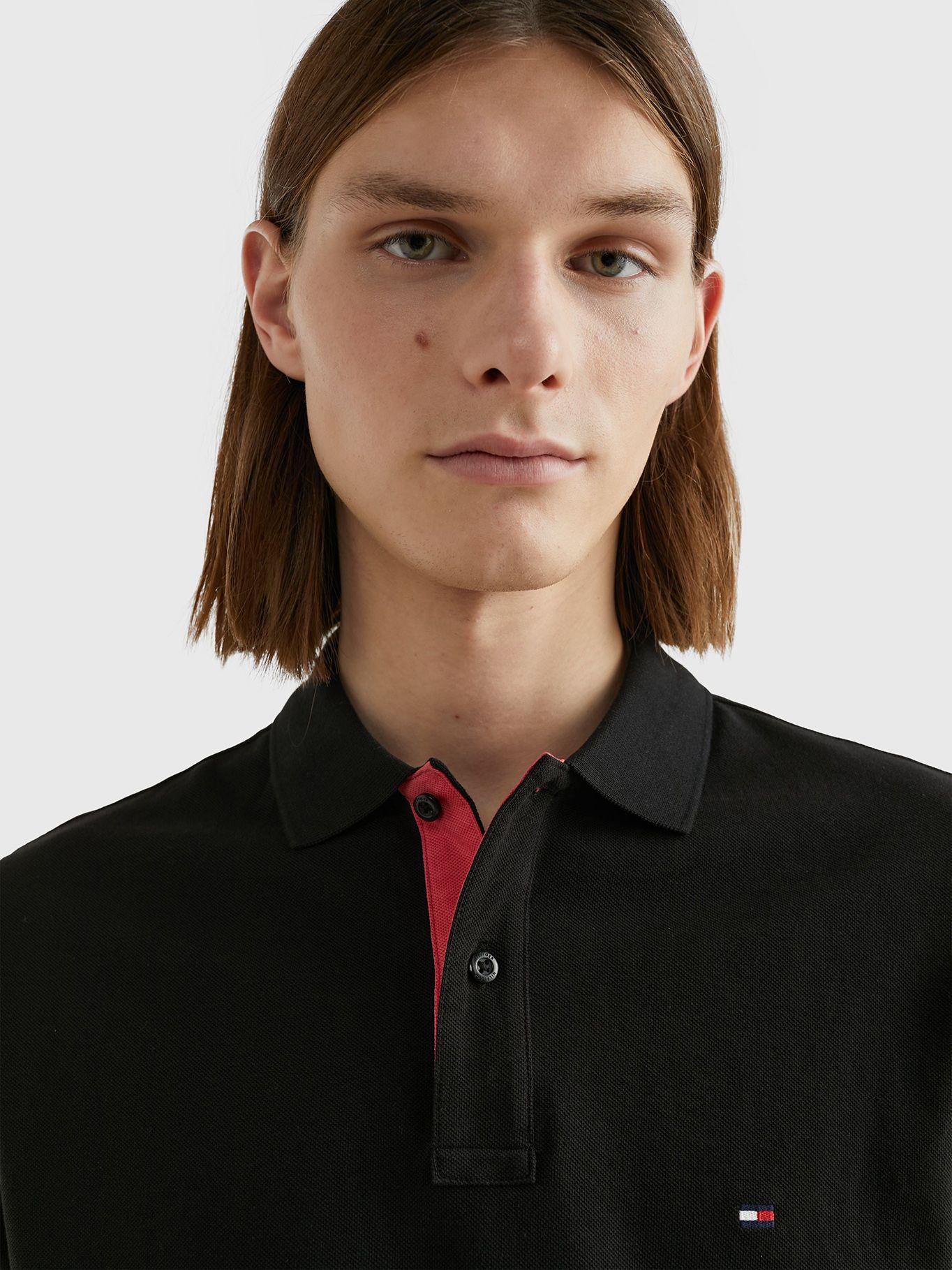 Polo Contrast Placket Regular Fit Negro Tommy Hilfiger-3