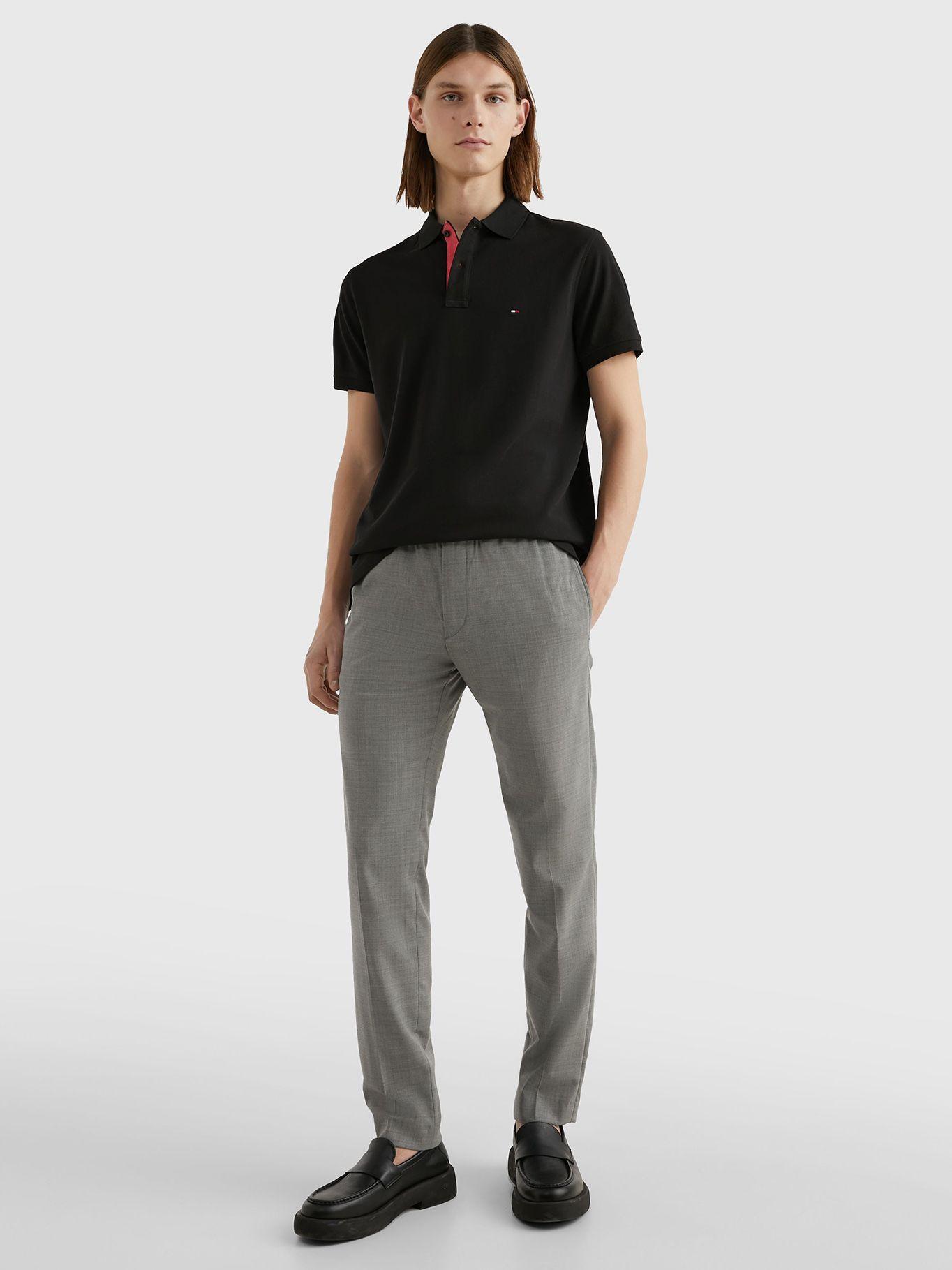 Polo Contrast Placket Regular Fit Negro Tommy Hilfiger-1