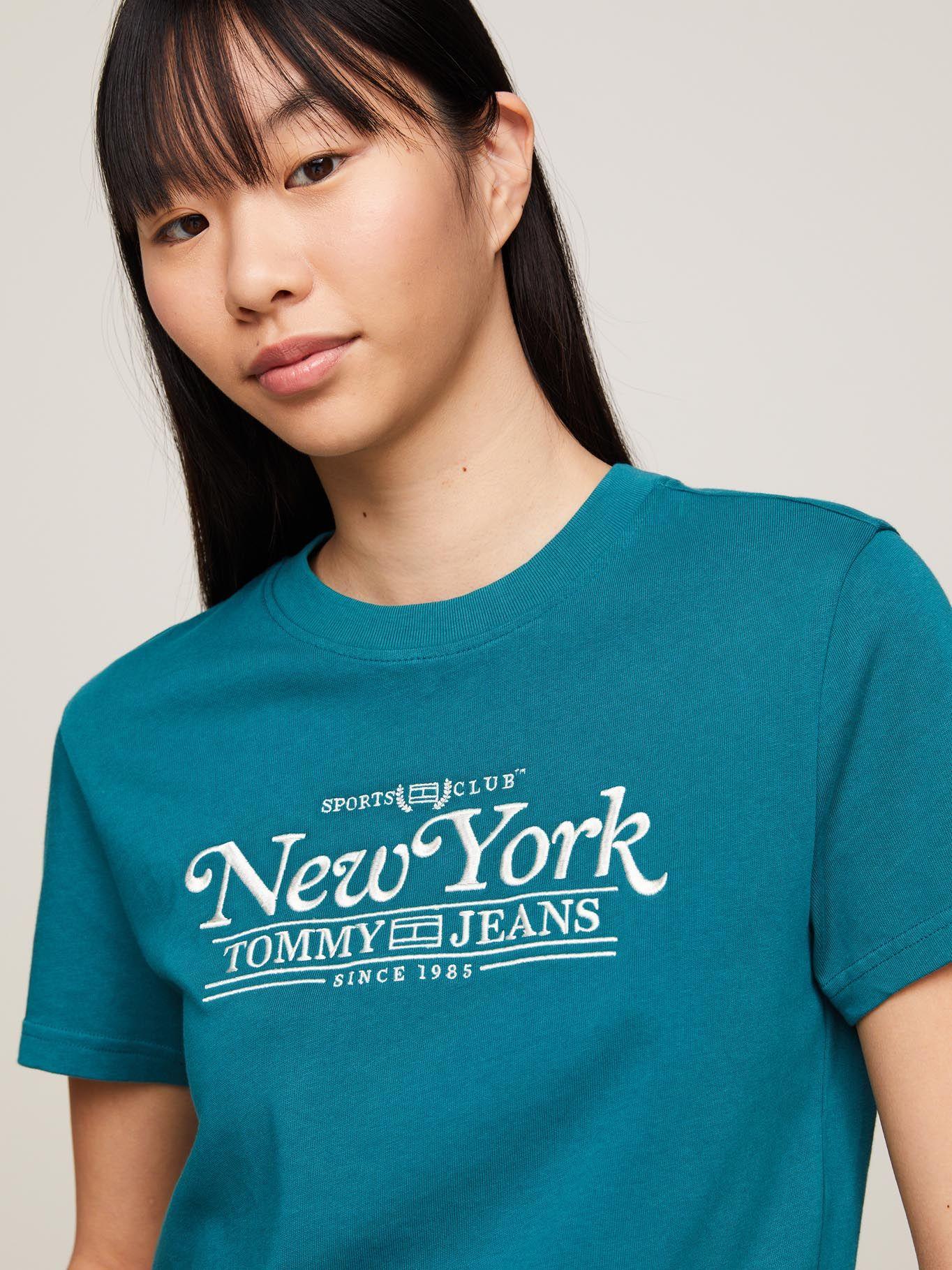 Polera Varsity Con Logo Bordado Verde Tommy Jeans-3