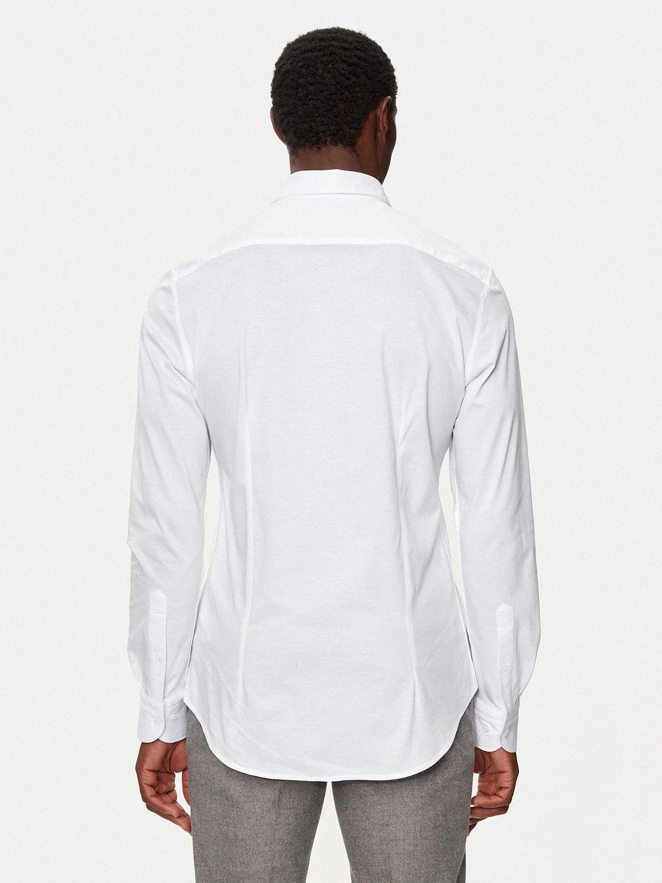 Camisa Knitted Con Logo Slim Fit Blanco Tommy Hilfiger-2
