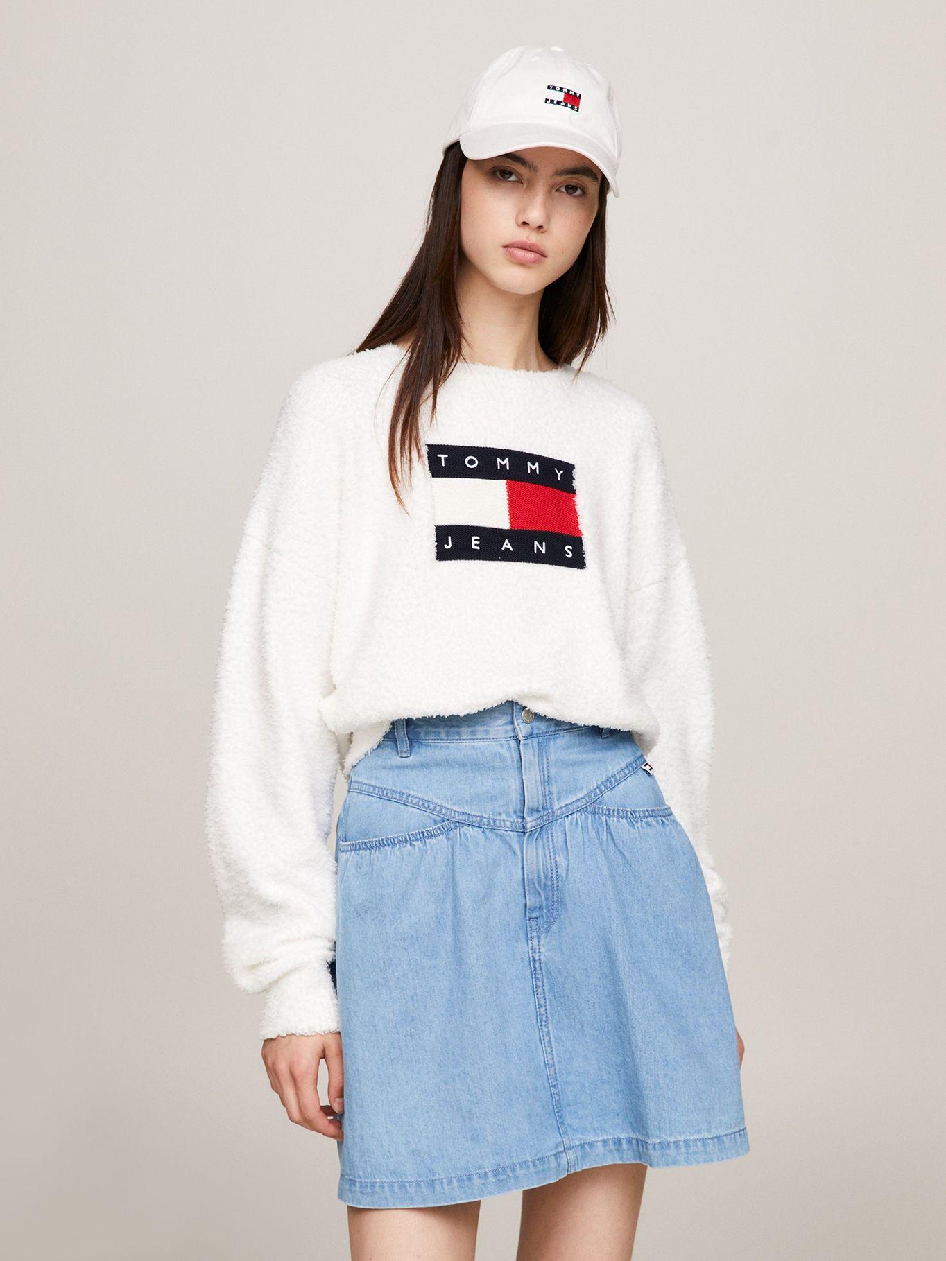 SWEATER RELAXED CENTER FLAG BLANCO TOMMY JEANS-0