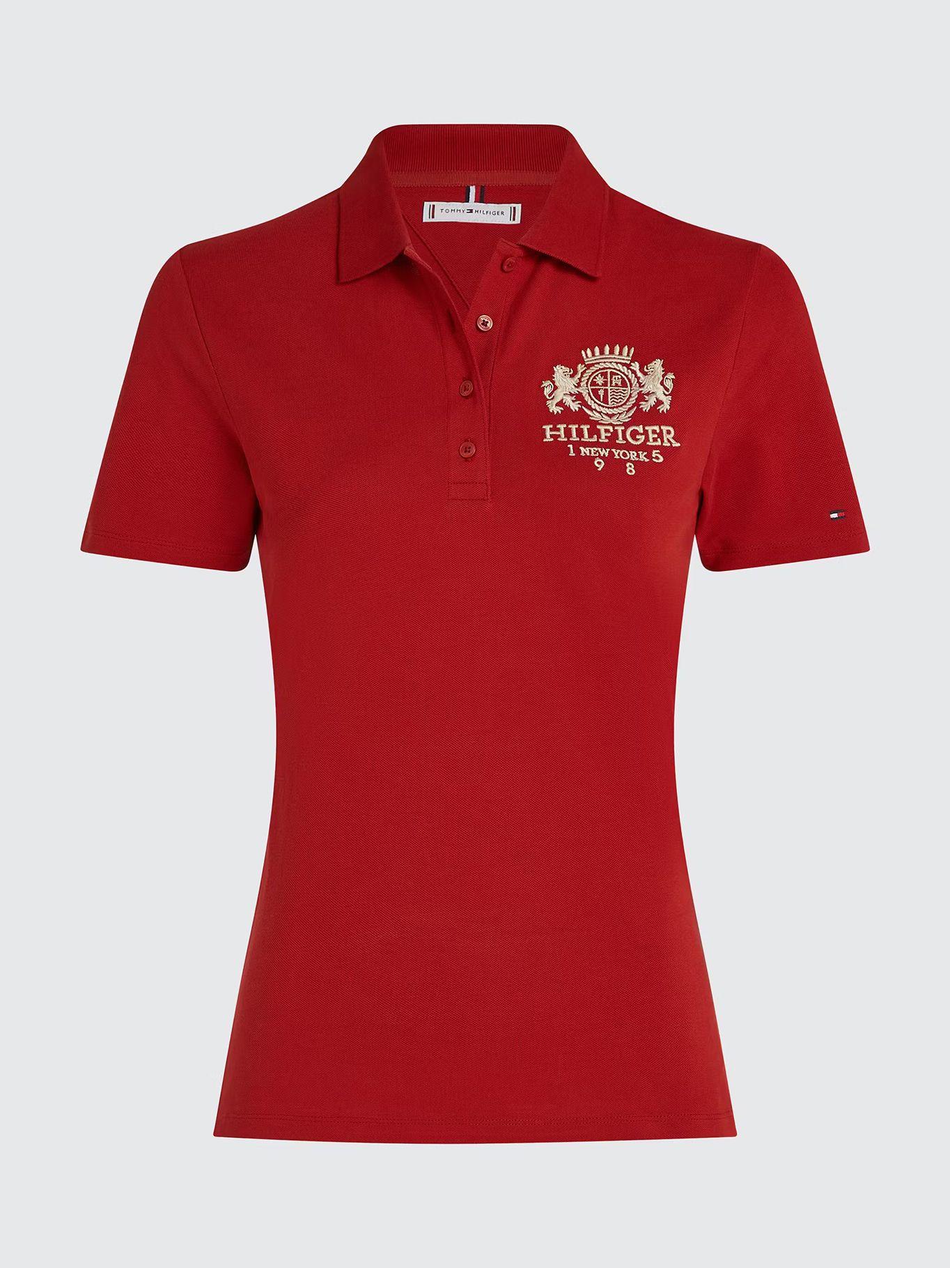 Polo Varsity Crest Slim Fit Rojo Tommy Hilfiger-4