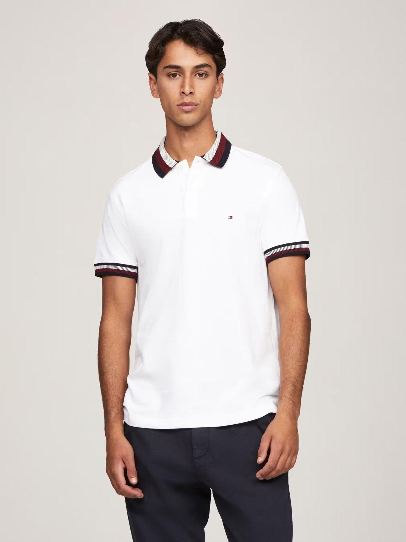 Polo Two Tone Con Regular Fit Blanco Tommy Hilfiger-0