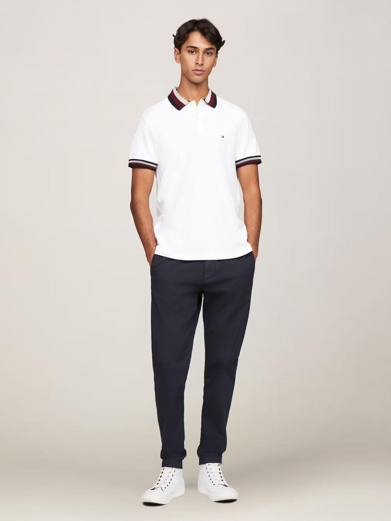 Polo Two Tone Con Regular Fit Blanco Tommy Hilfiger-1