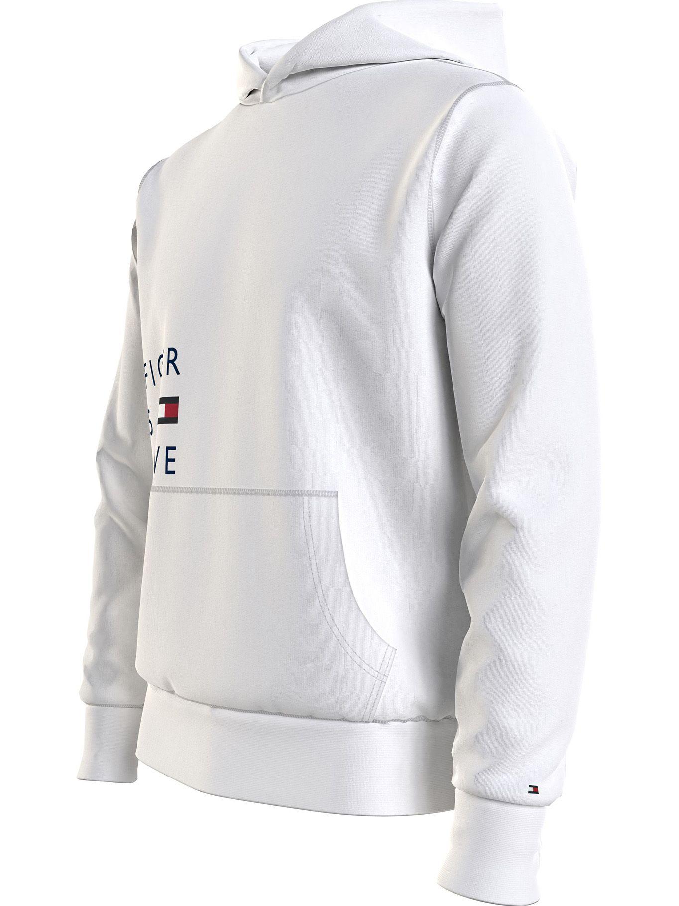 Polerón Hoodie Text Logo Blanco Tommy Hilfiger-2