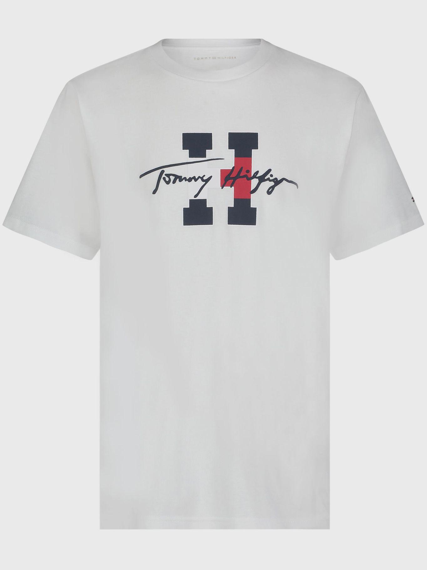 Polera De Niño Logo Script 100 Blanco Tommy Hilfiger-0
