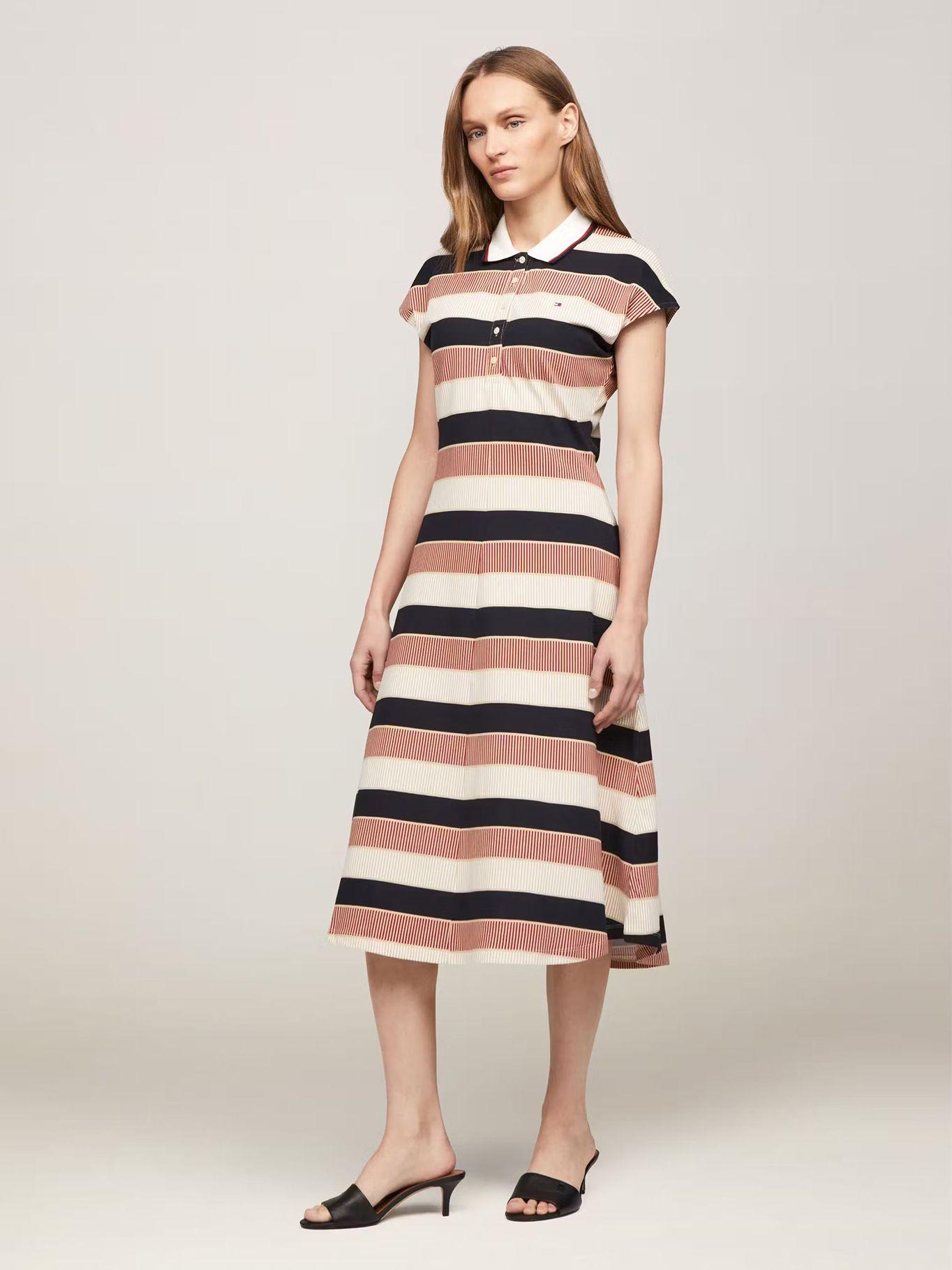 Vestido Estilo Polo - Rayas Multicolor Tommy Hilfiger-0