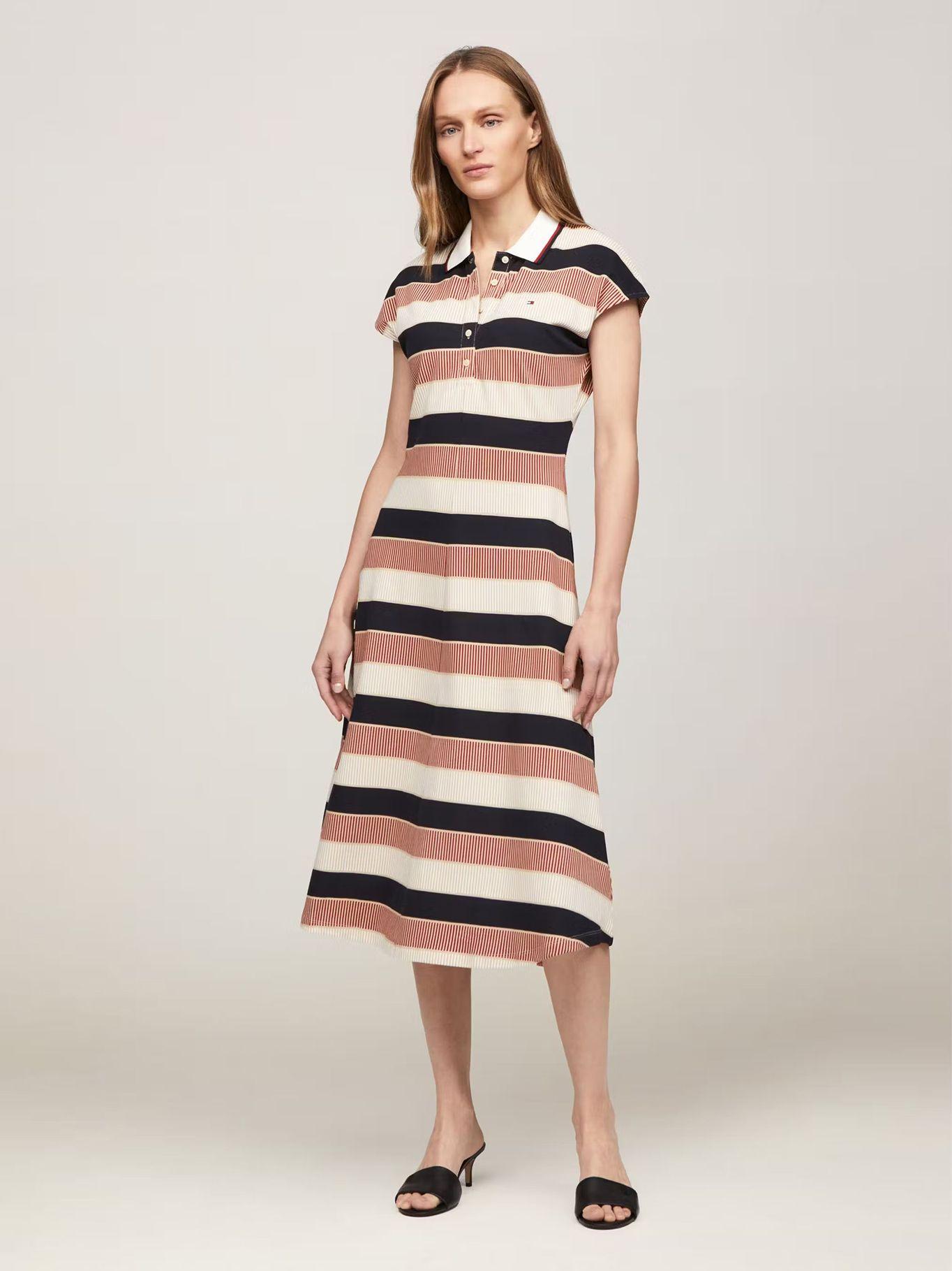Vestido Estilo Polo - Rayas Multicolor Tommy Hilfiger-1