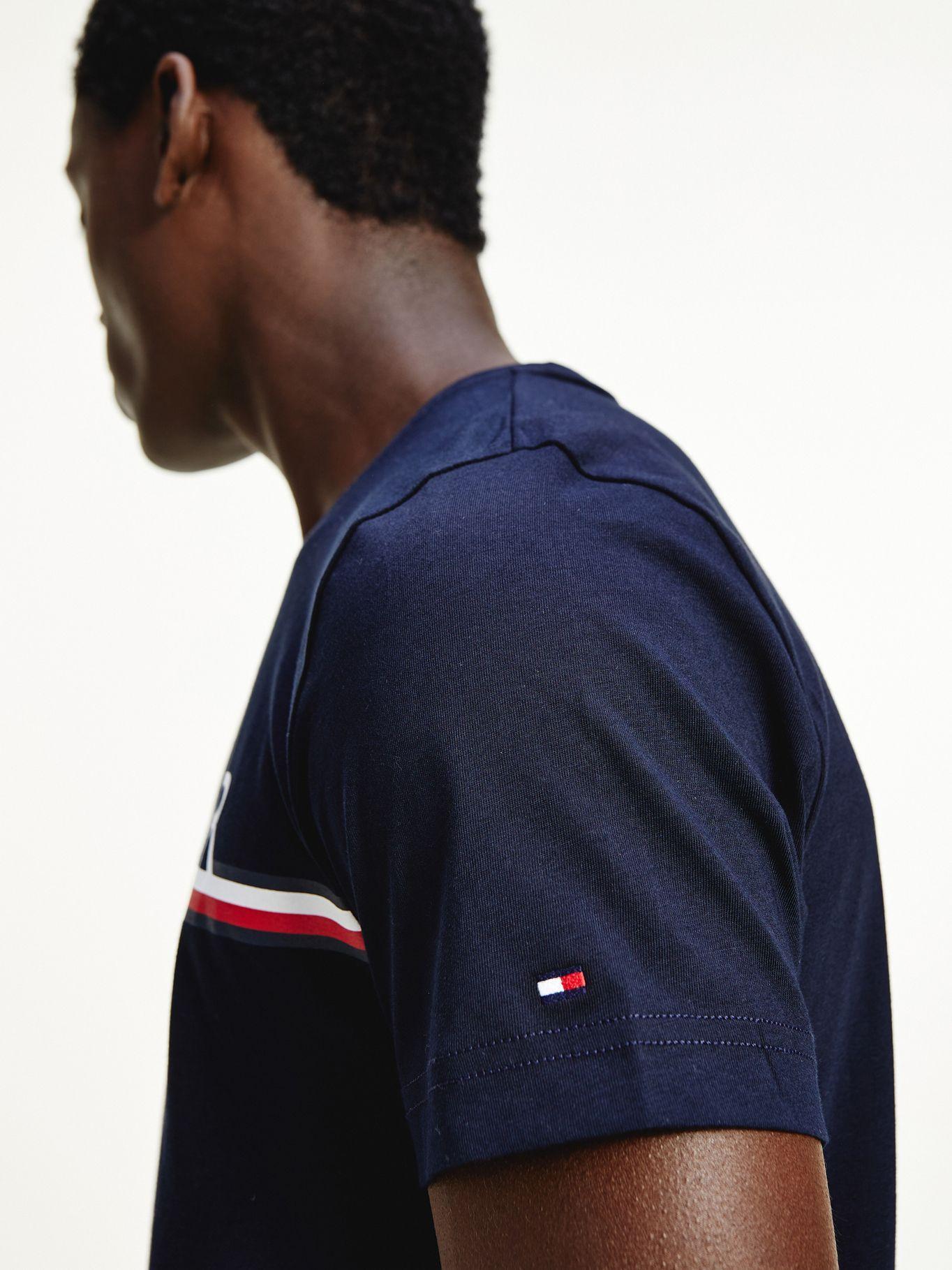 Polera Corporate Stripe Azul Tommy Hilfiger M23-2