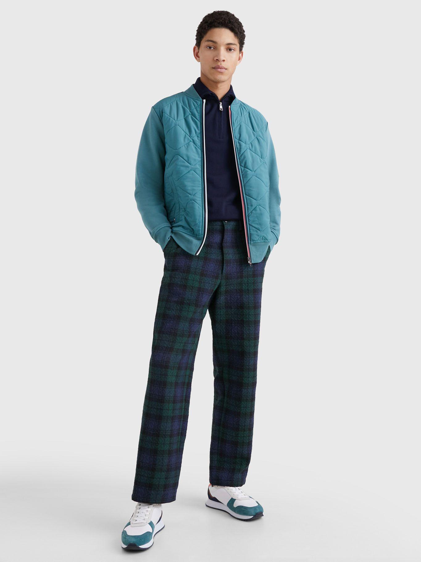 Chaqueta Bomber Mix De Texturas Verde Tommy Hilfiger-1