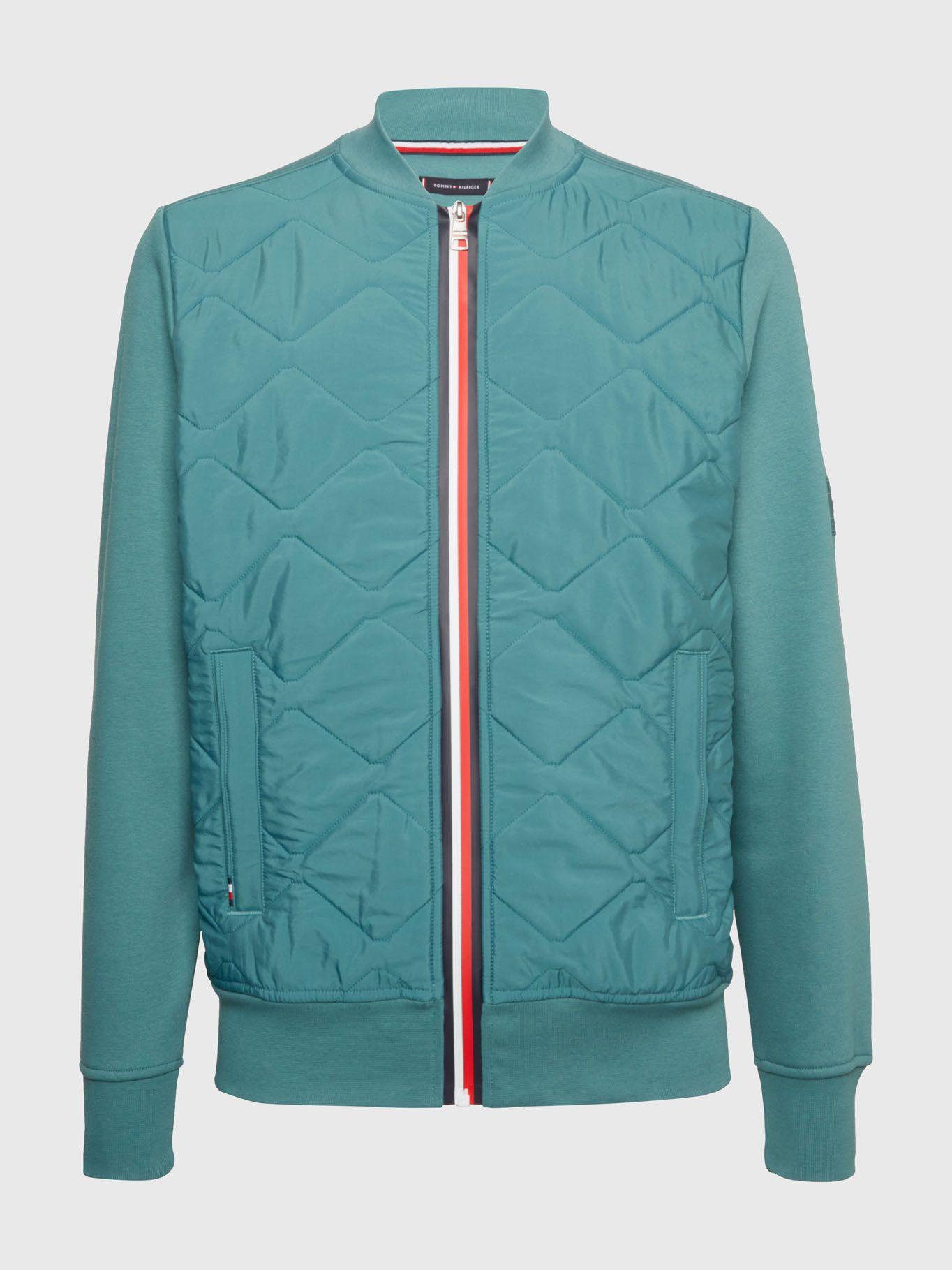 Chaqueta Bomber Mix De Texturas Verde Tommy Hilfiger-4
