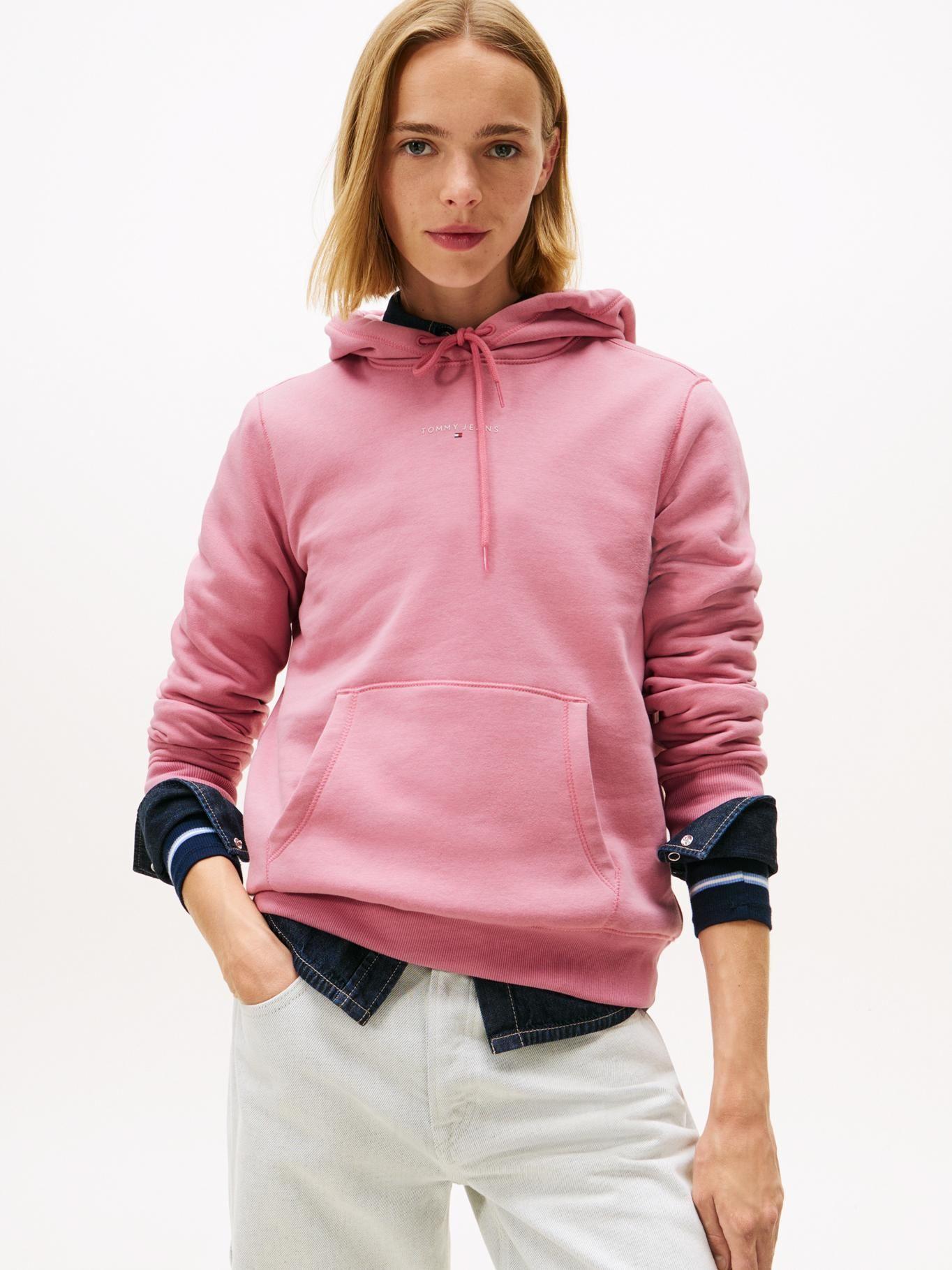 Polerón Hoodie Con Logo Lineal Rosado Tommy Jeans-0