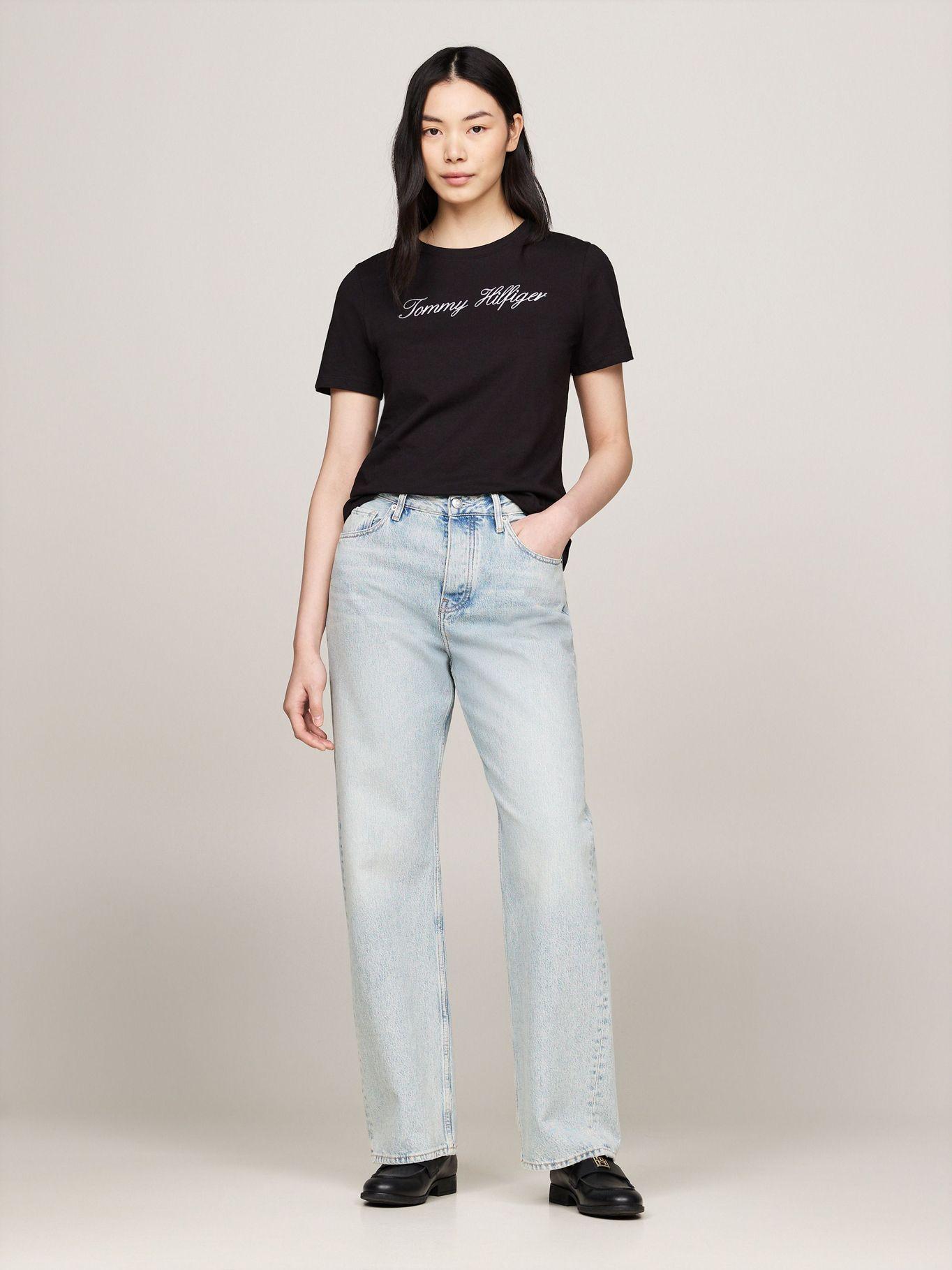 Polera Con Logo Script Regular Fit Negro Tommy Hilfiger-1