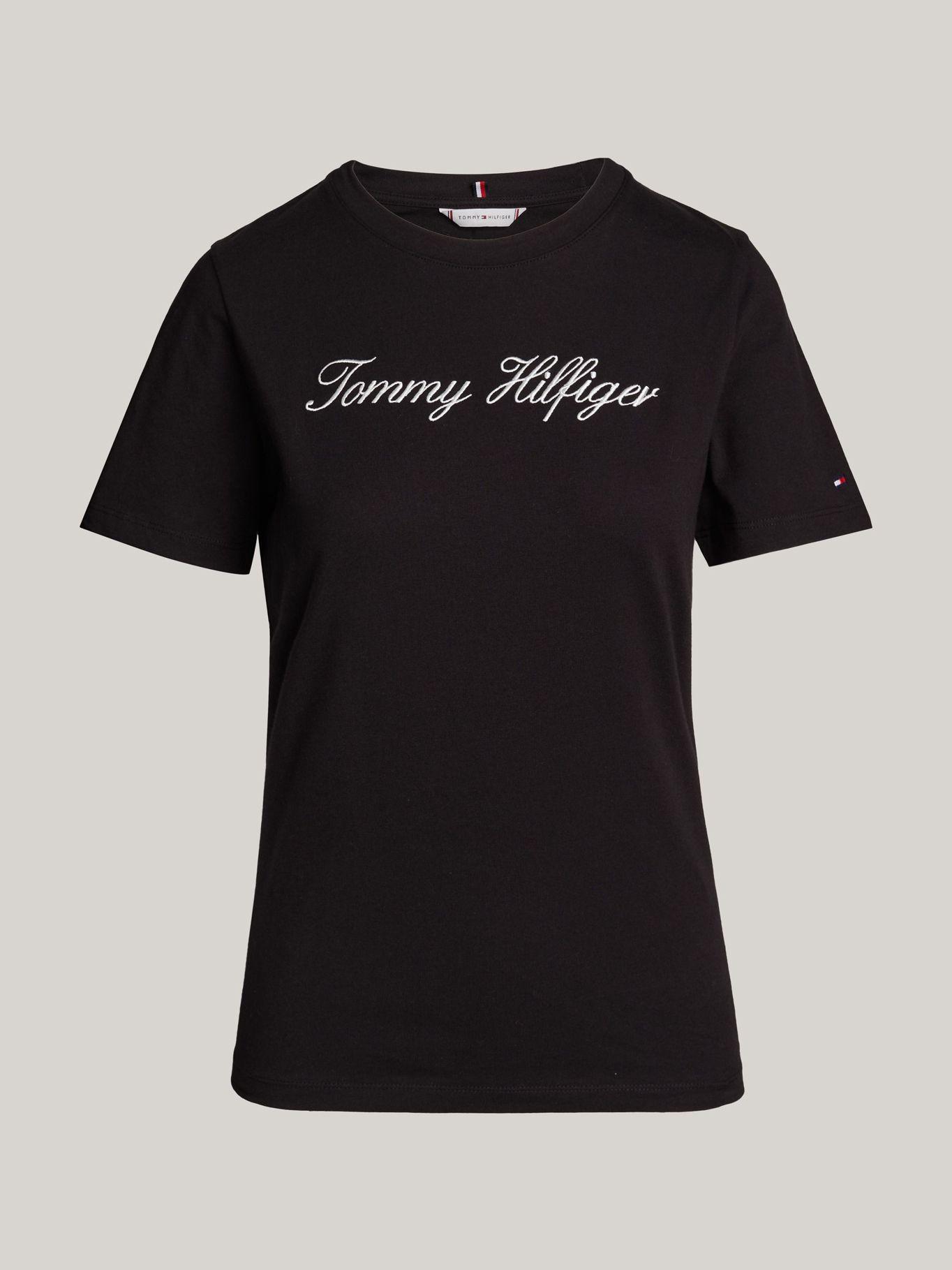 Polera Con Logo Script Regular Fit Negro Tommy Hilfiger-4