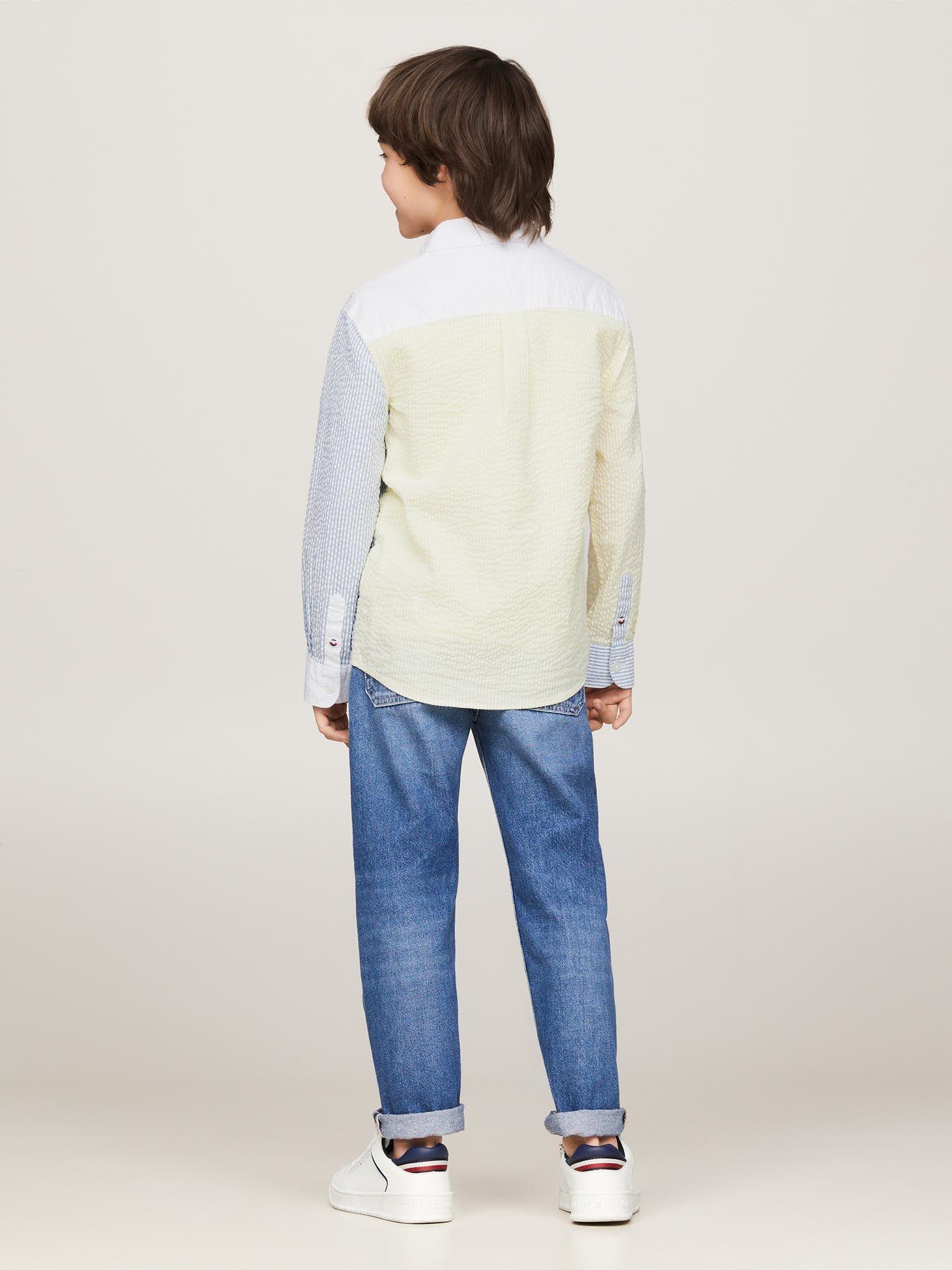 Camisa Rayas Mixtas Regular Fit Celeste Tommy Hilfiger-2