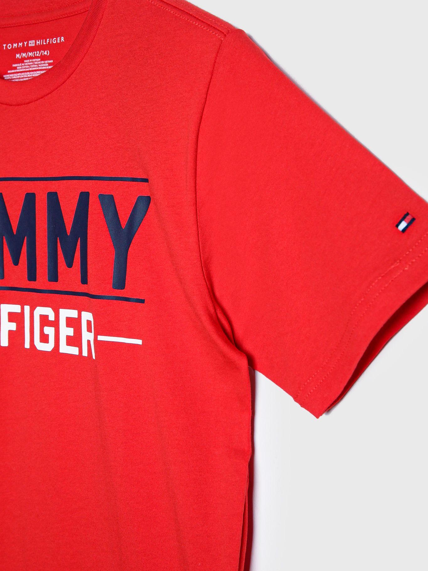 Polera Con Logo Centrado Rojo Tommy Hilfiger-3