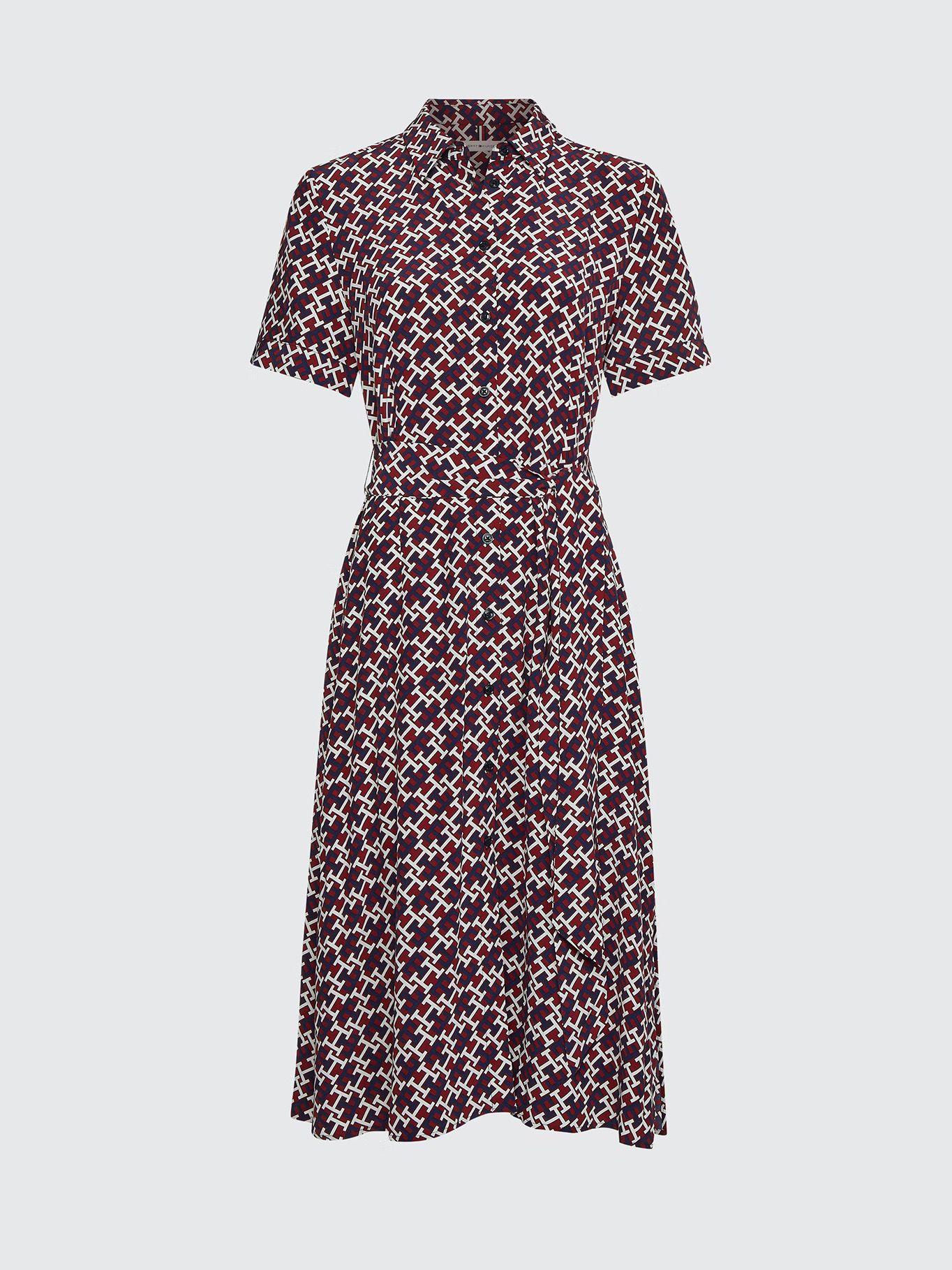 Vestido Midi Logos Monogram Burdeo Tommy Hilfiger-4