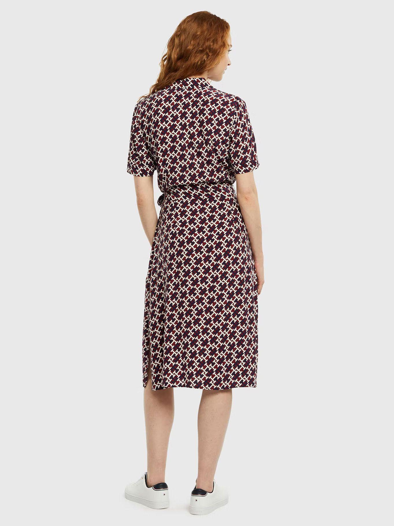 Vestido Midi Logos Monogram Burdeo Tommy Hilfiger-2