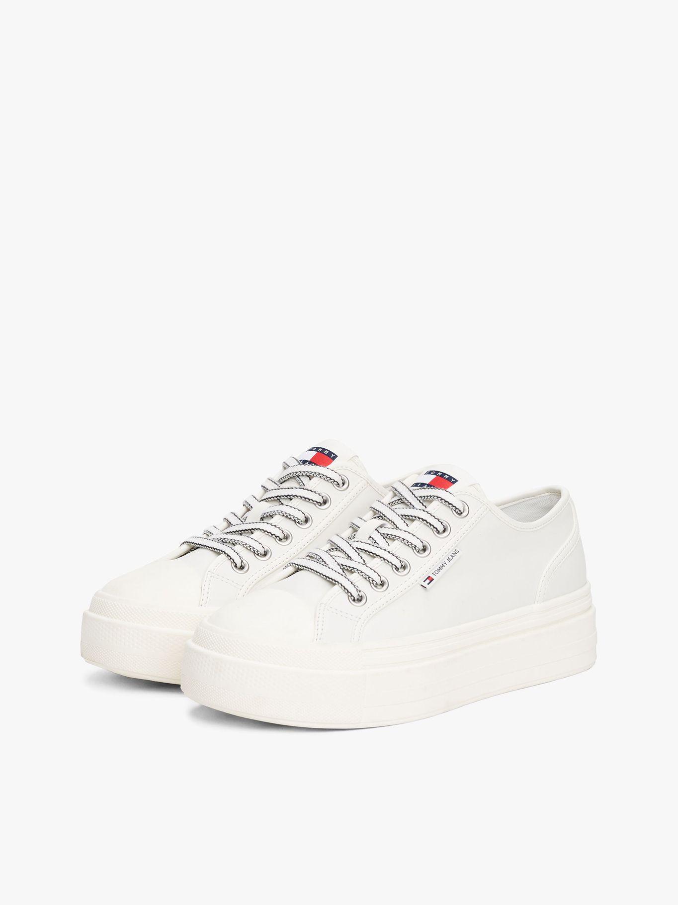 Zapatillas Foxing Vulcanizadas De Cuero Blanco Tommy Jeans-0