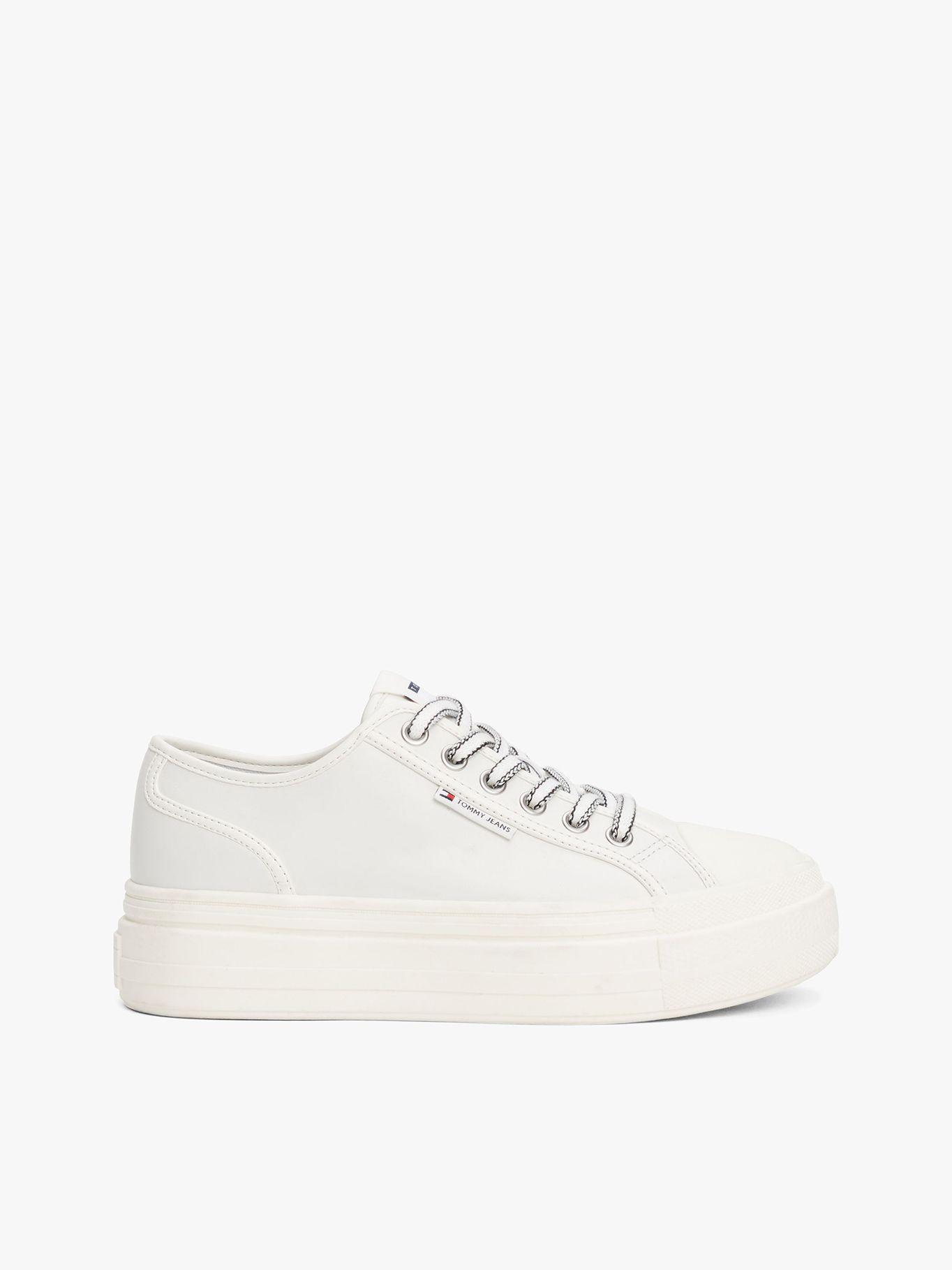 Zapatillas Foxing Vulcanizadas De Cuero Blanco Tommy Jeans-4