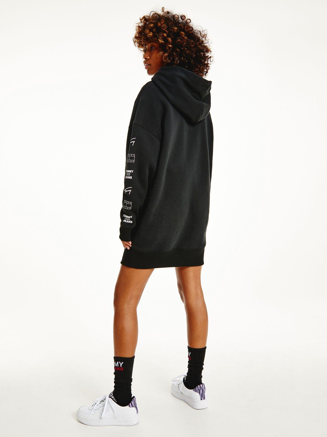 Vestido Hoodie Repeat Logo Negro Tommy Hilfiger-1