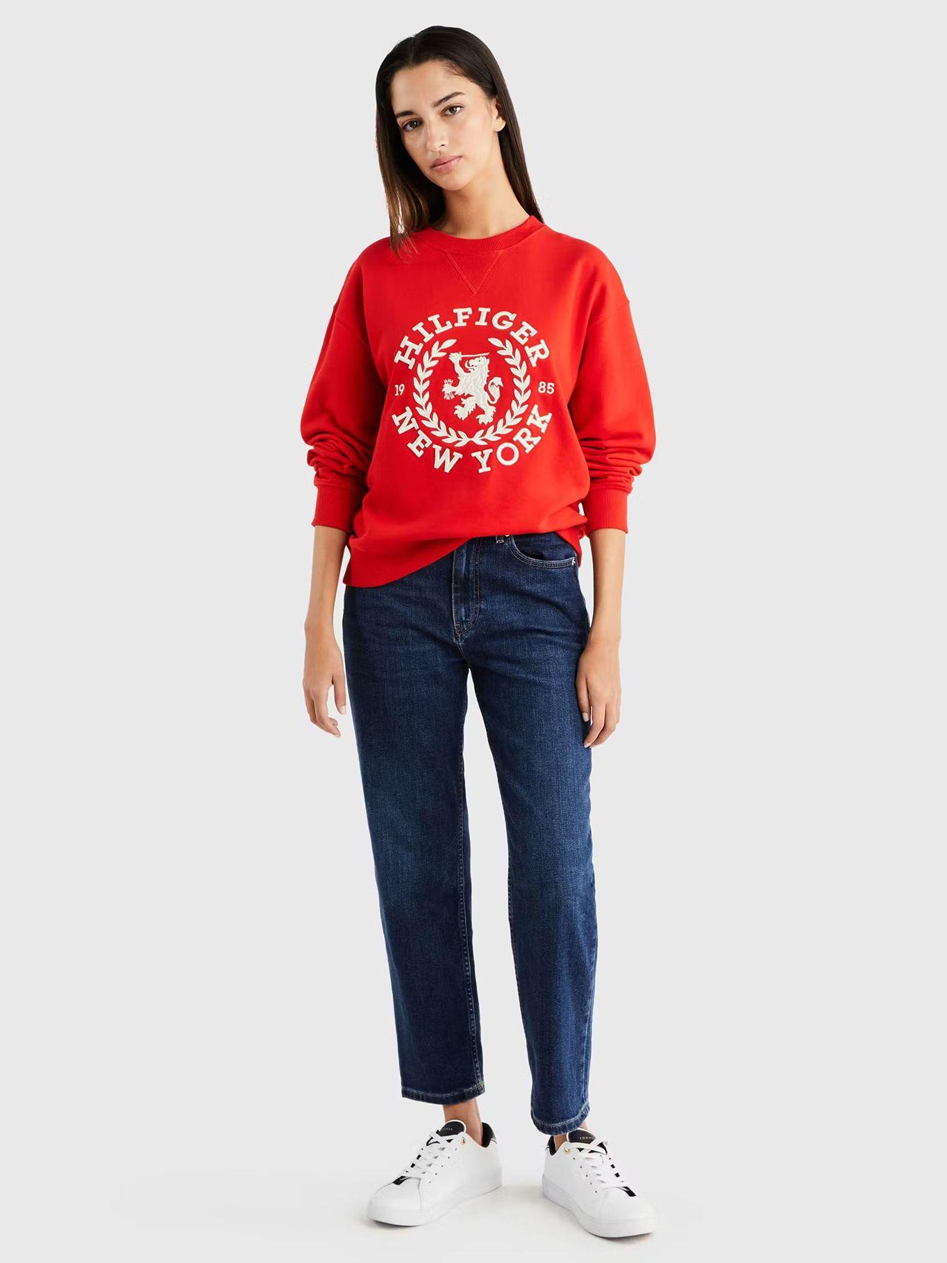 POLERÓN CREST LOGO BORDADO ROJO TOMMY HILFIGER-1