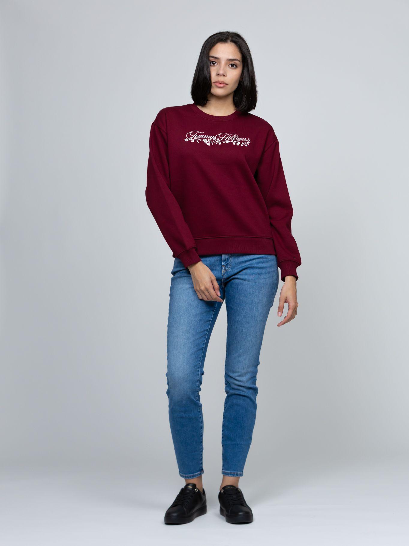 Polerón Con Logo Gráfico Burdeo Tommy Hilfiger-1