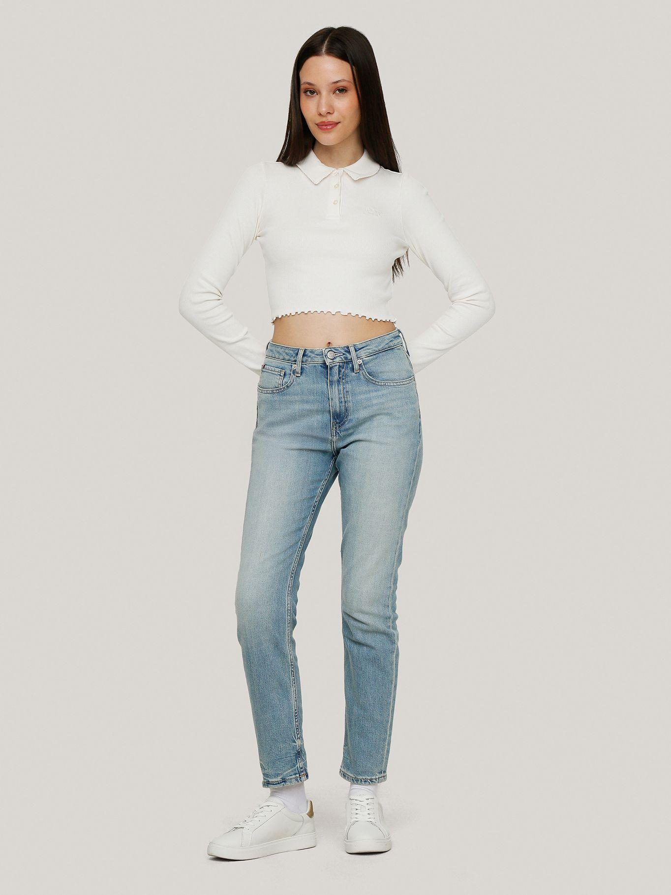 Polo Cropped Slim Fit Blanco Tommy Jeans-1