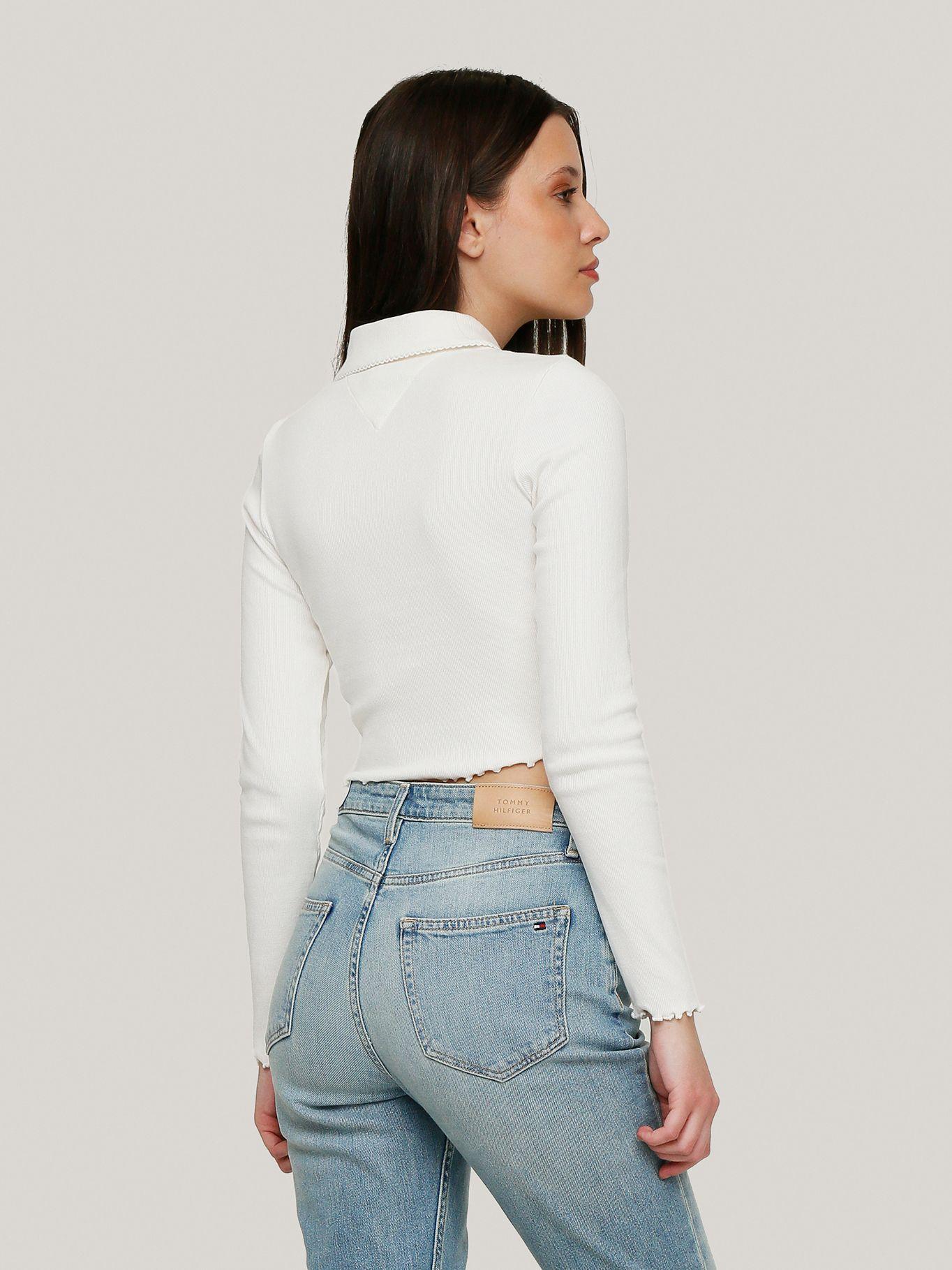 Polo Cropped Slim Fit Blanco Tommy Jeans-3