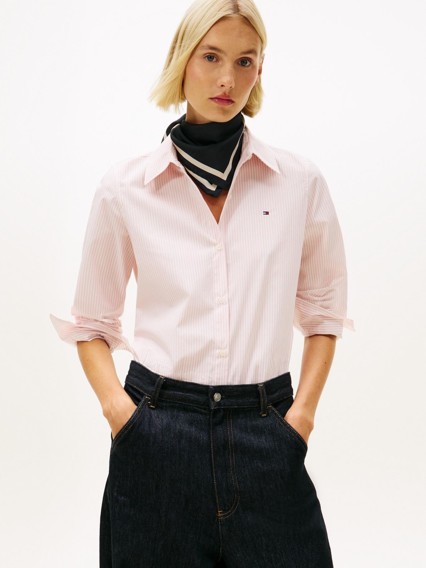 Camisa A Rayas Regular Fit Tommy Hilfiger Rosado-0