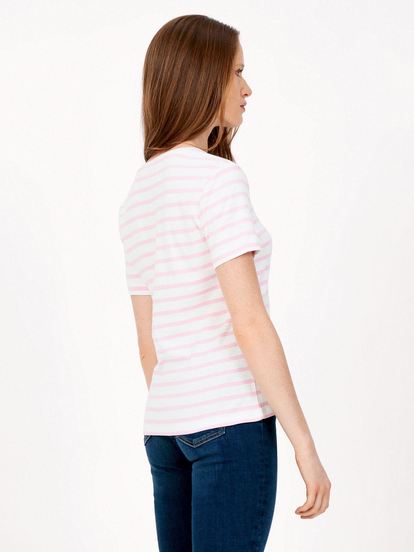 Polera Con Diseño De Rosado Rayas Tommy Hilfiger-3