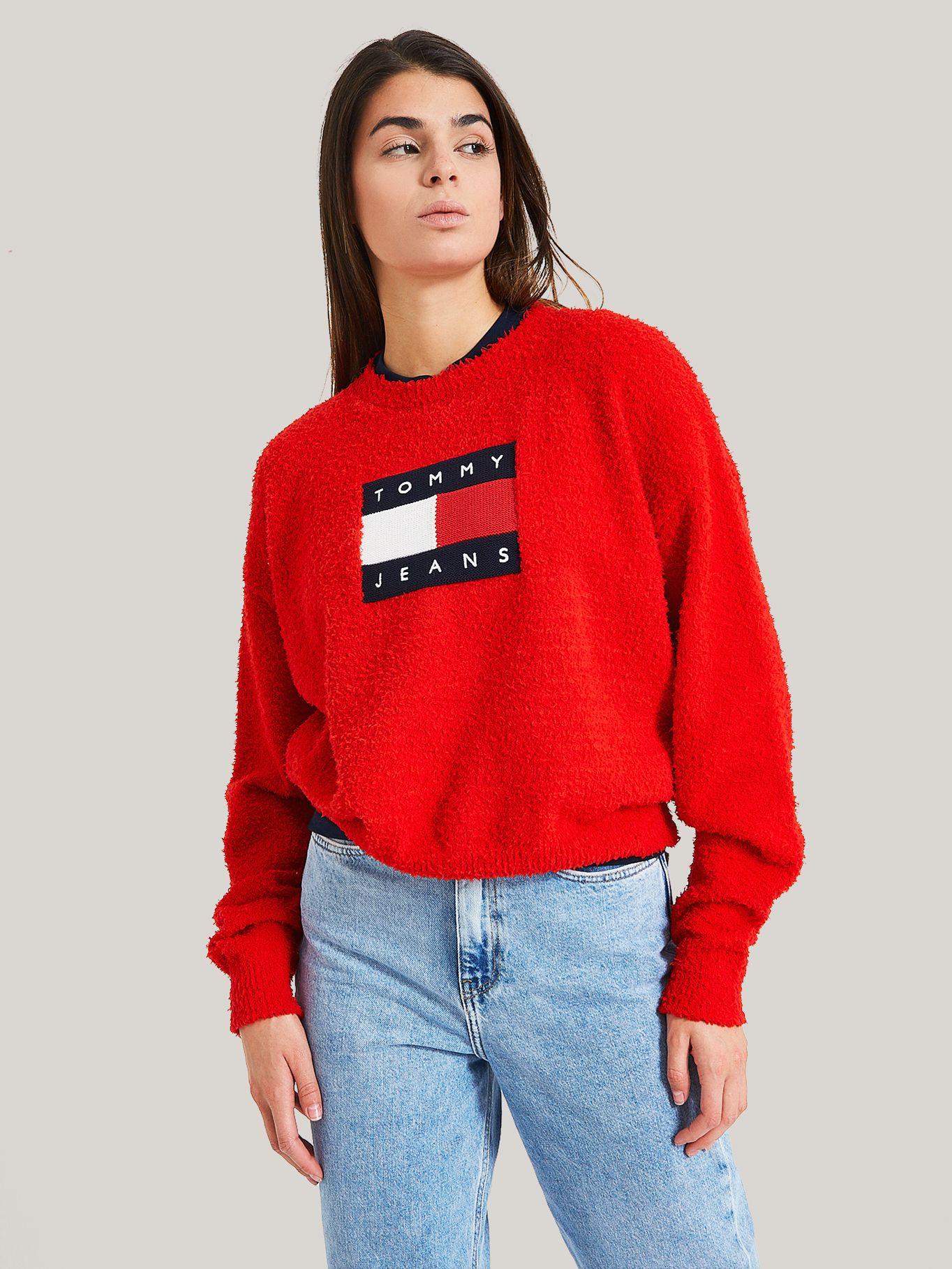 SWEATER RELAXED CENTER FLAG ROJO TOMMY JEANS-0