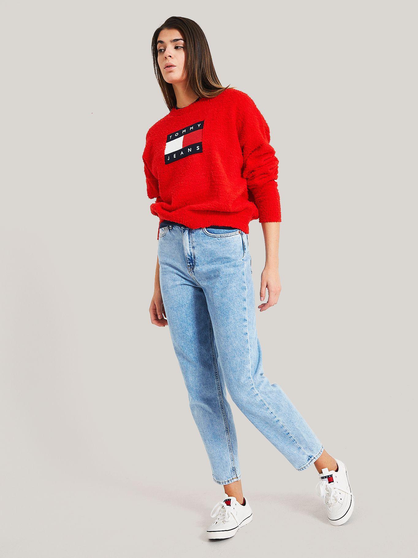 SWEATER RELAXED CENTER FLAG ROJO TOMMY JEANS-1