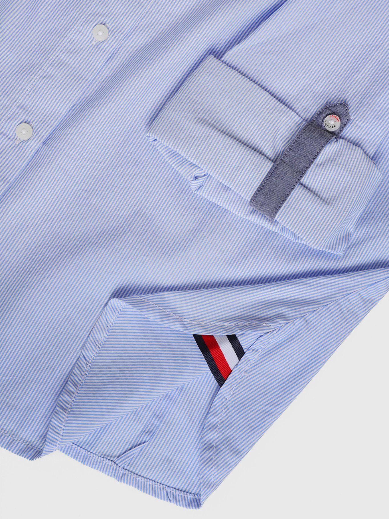 Camisa Manga Larga Con Logo Celeste Tommy Hilfiger-3