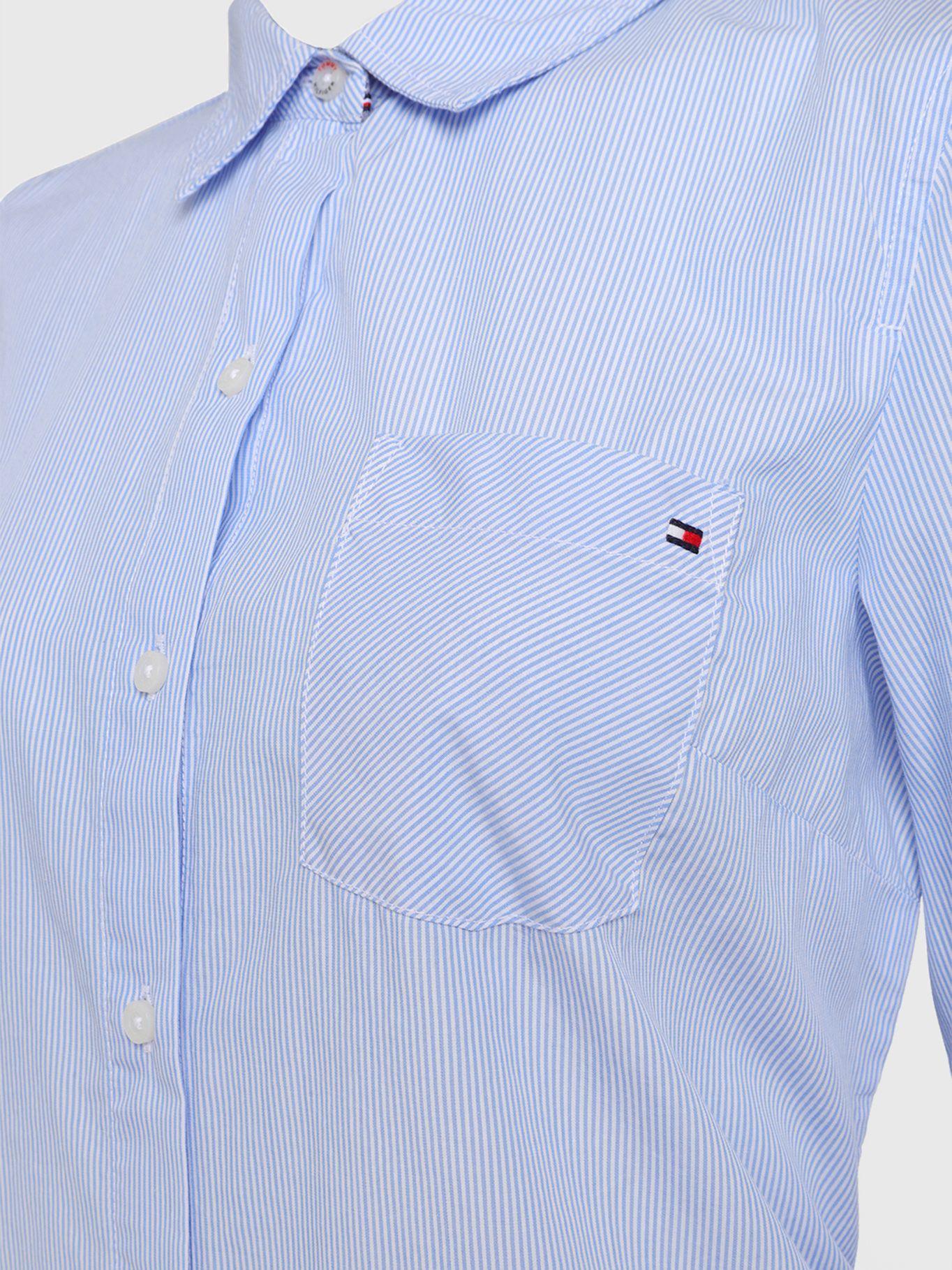 Camisa Manga Larga Con Logo Celeste Tommy Hilfiger-2