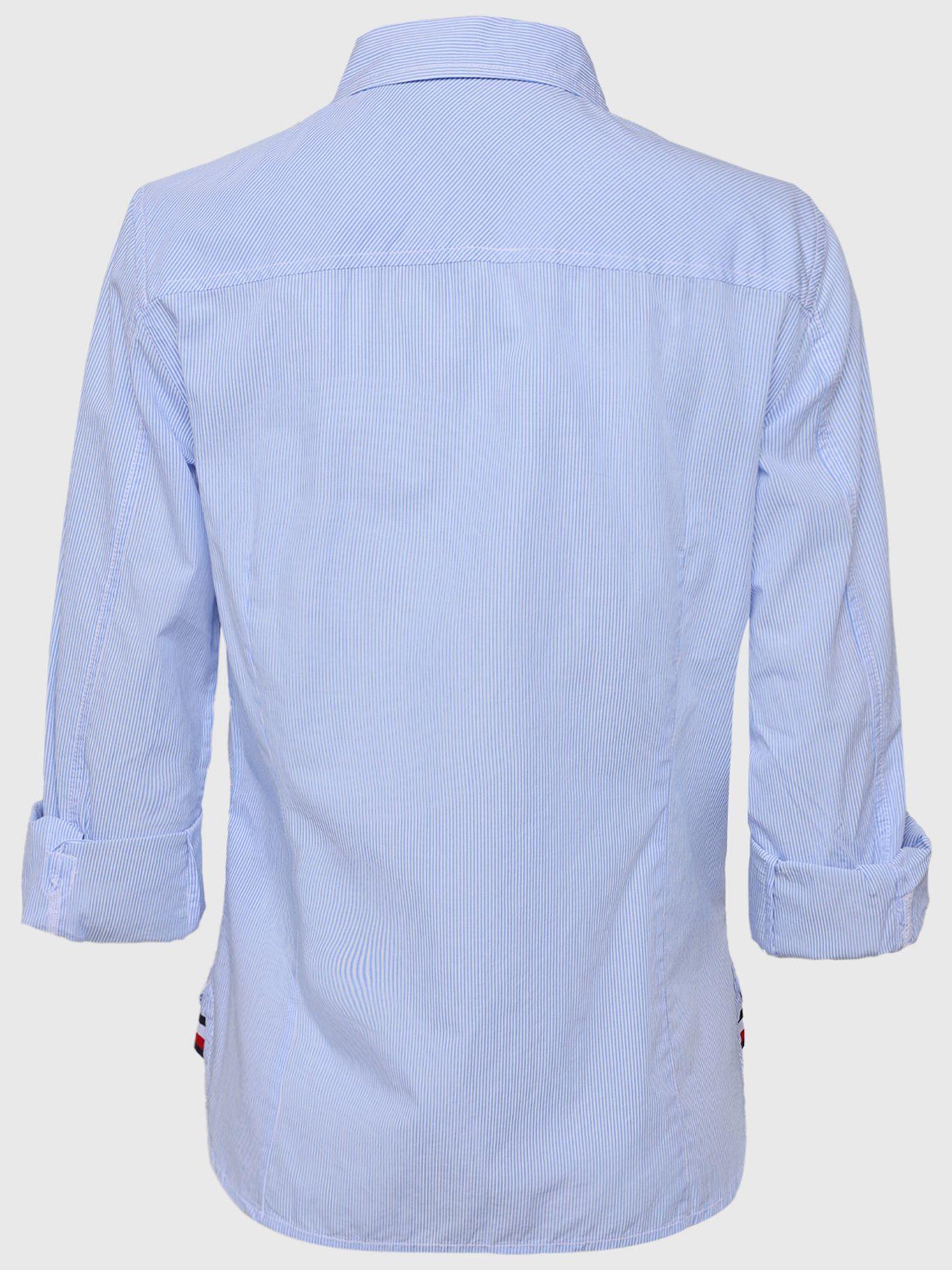 Camisa Manga Larga Con Logo Celeste Tommy Hilfiger-1