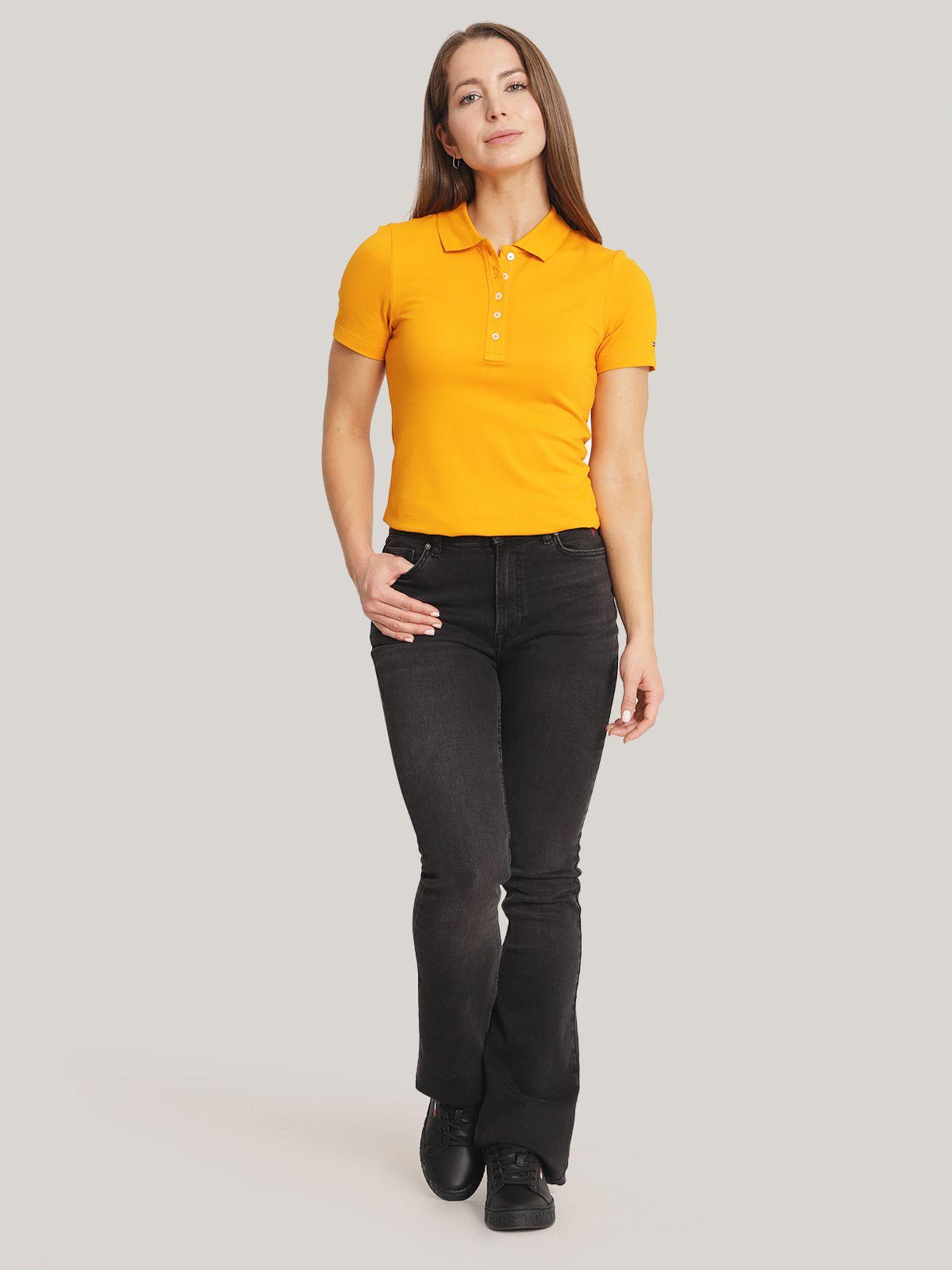 Polo Solid Con Logo Slim Fit Naranjo Tommy Hilfiger-1