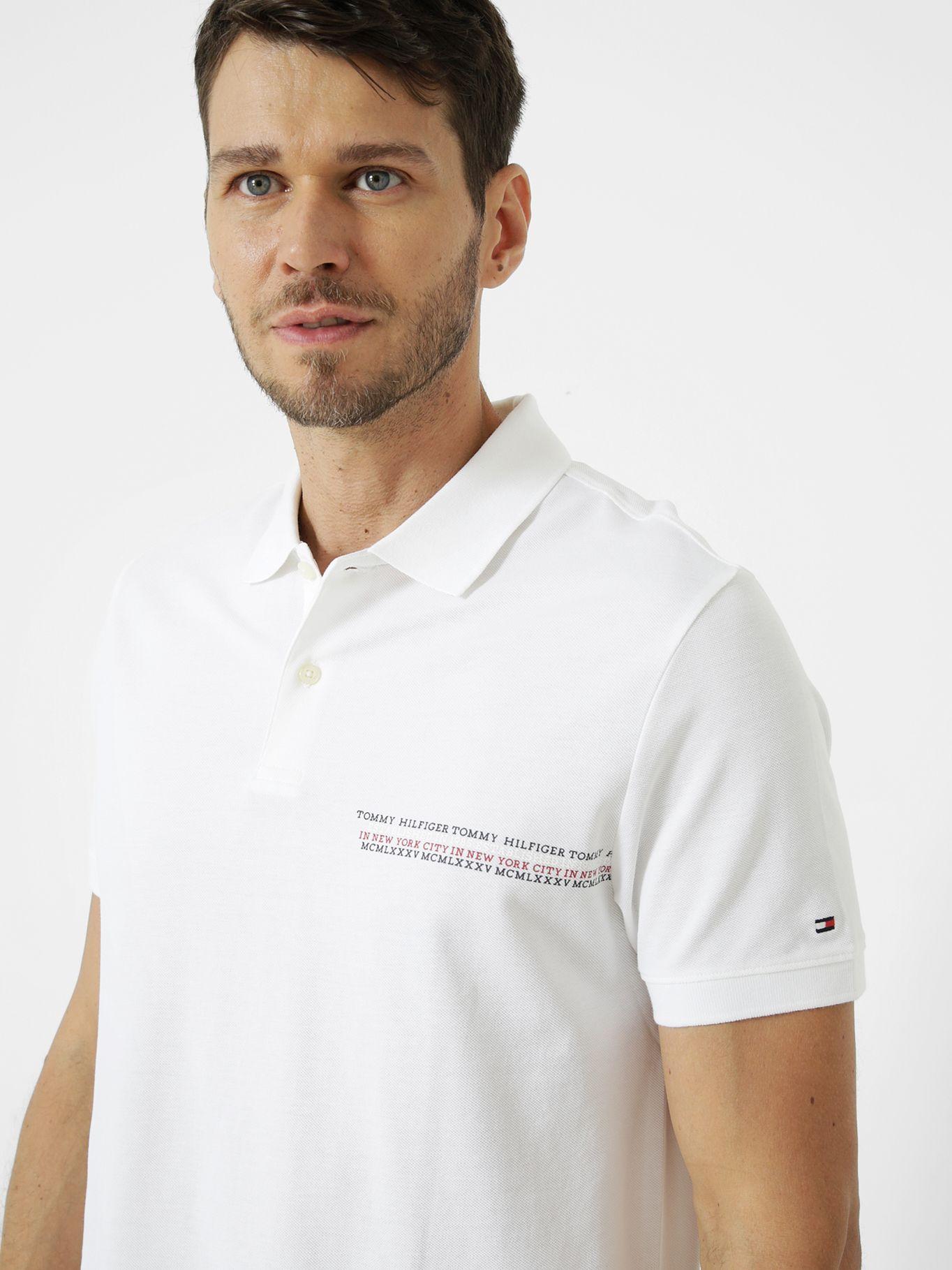 Polo Con Logo Monotipo Blanco Tommy Hilfiger-3